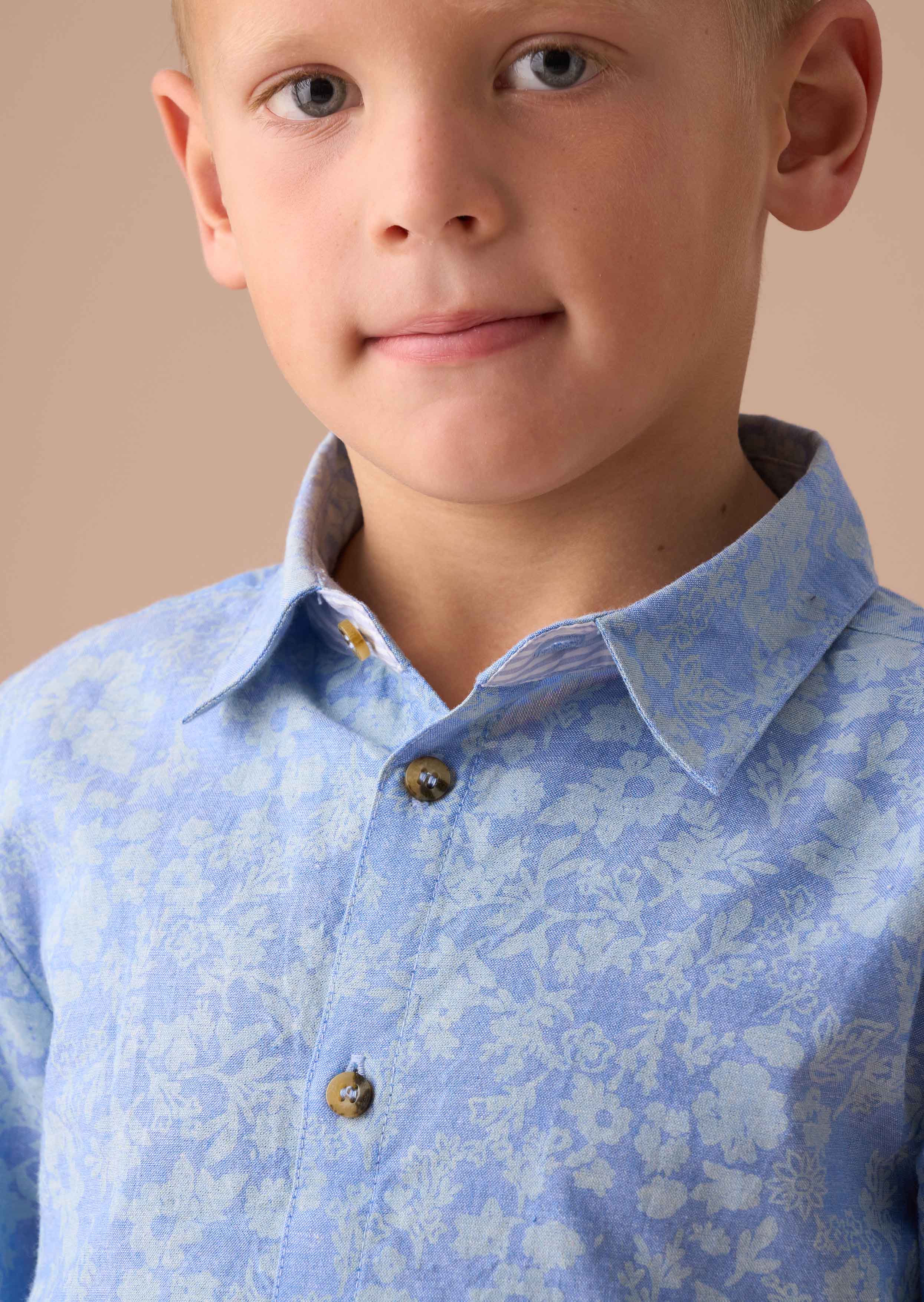 Blue Floral Print Shirt