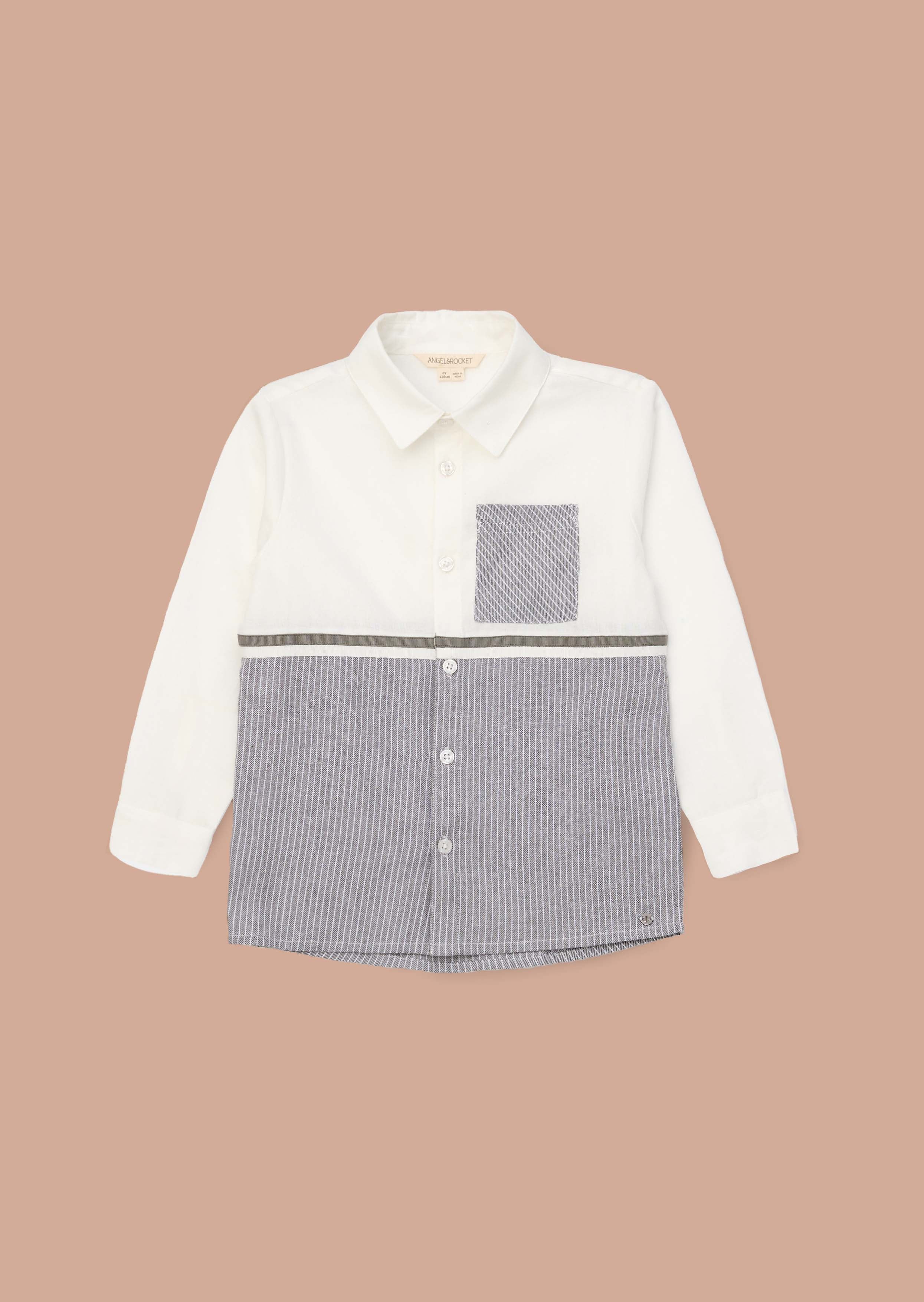 Buy Grey Textured Stripe Block Shirt