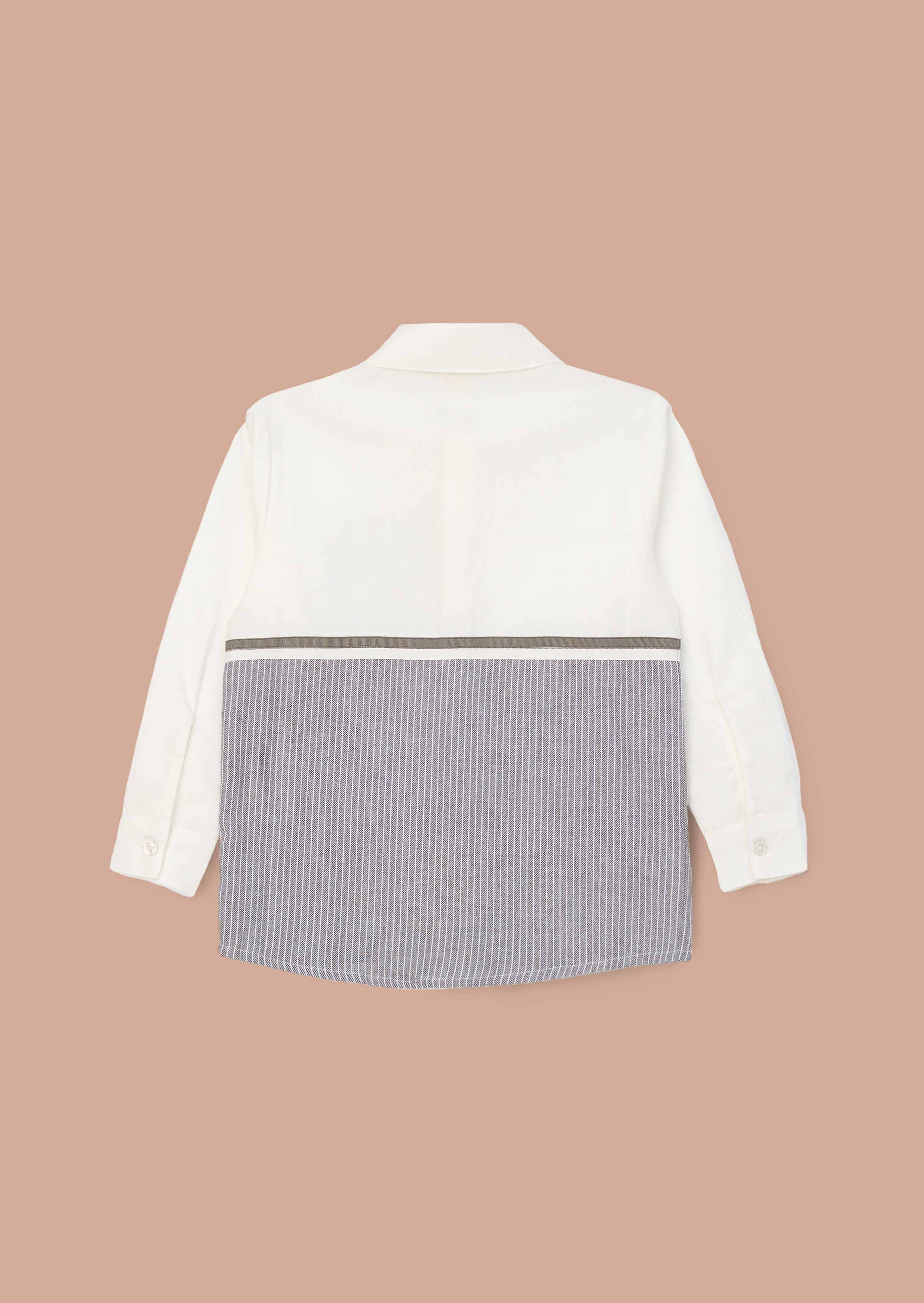 Outfit Grey Textured Stripe Block Shirt