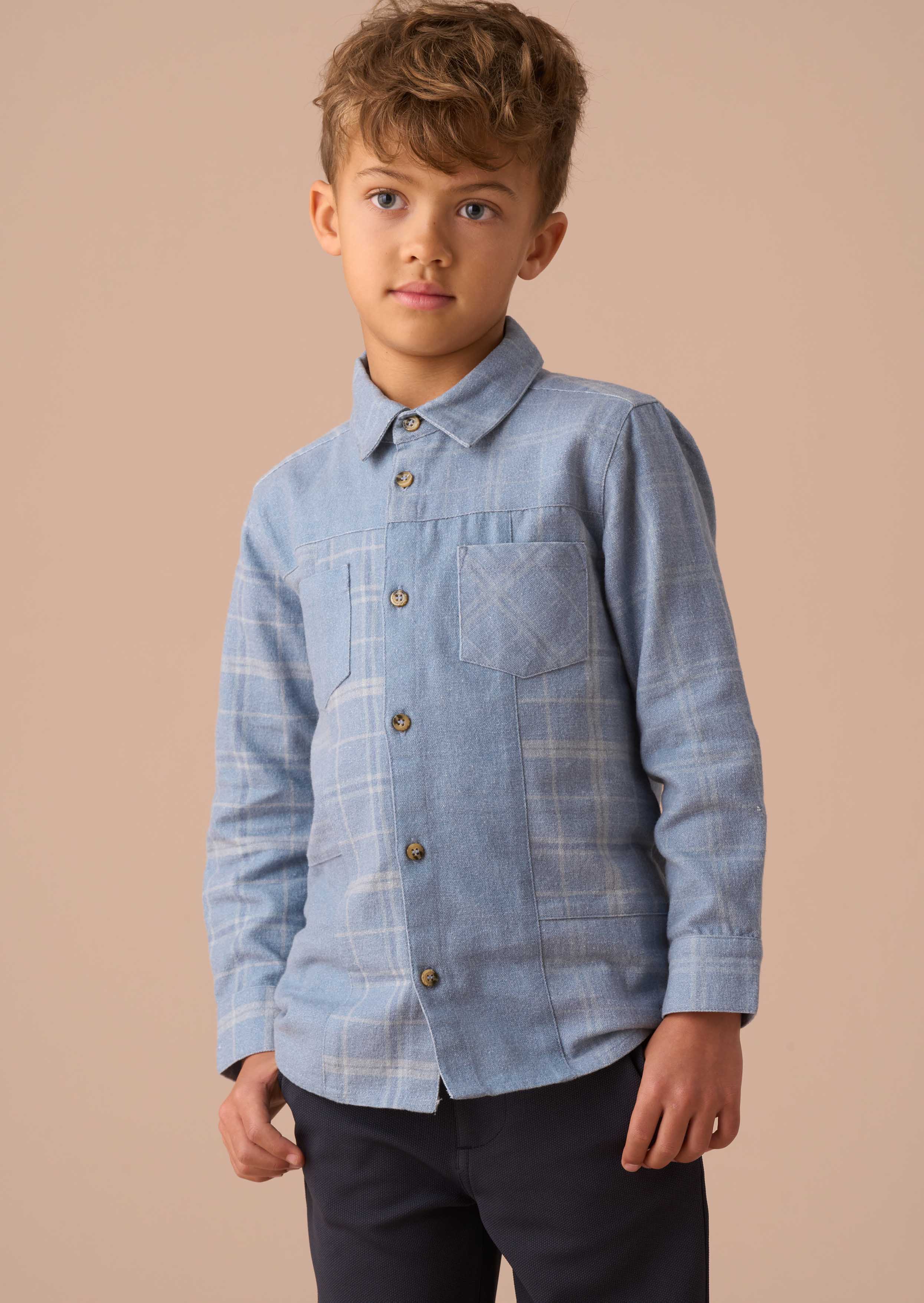 Boy Blue Block Check Shirt