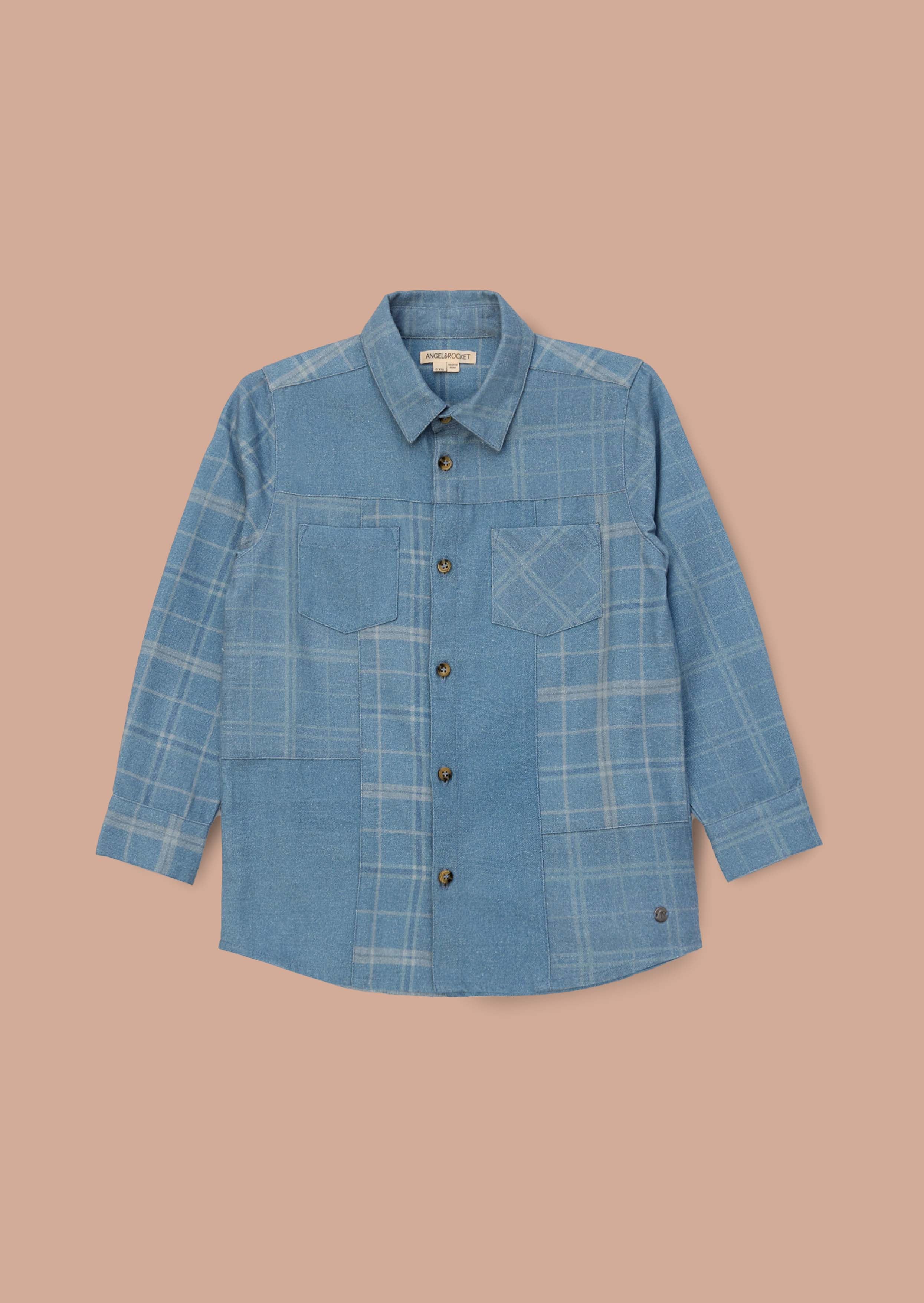 Full Sleeve Blue Block Check Shirt