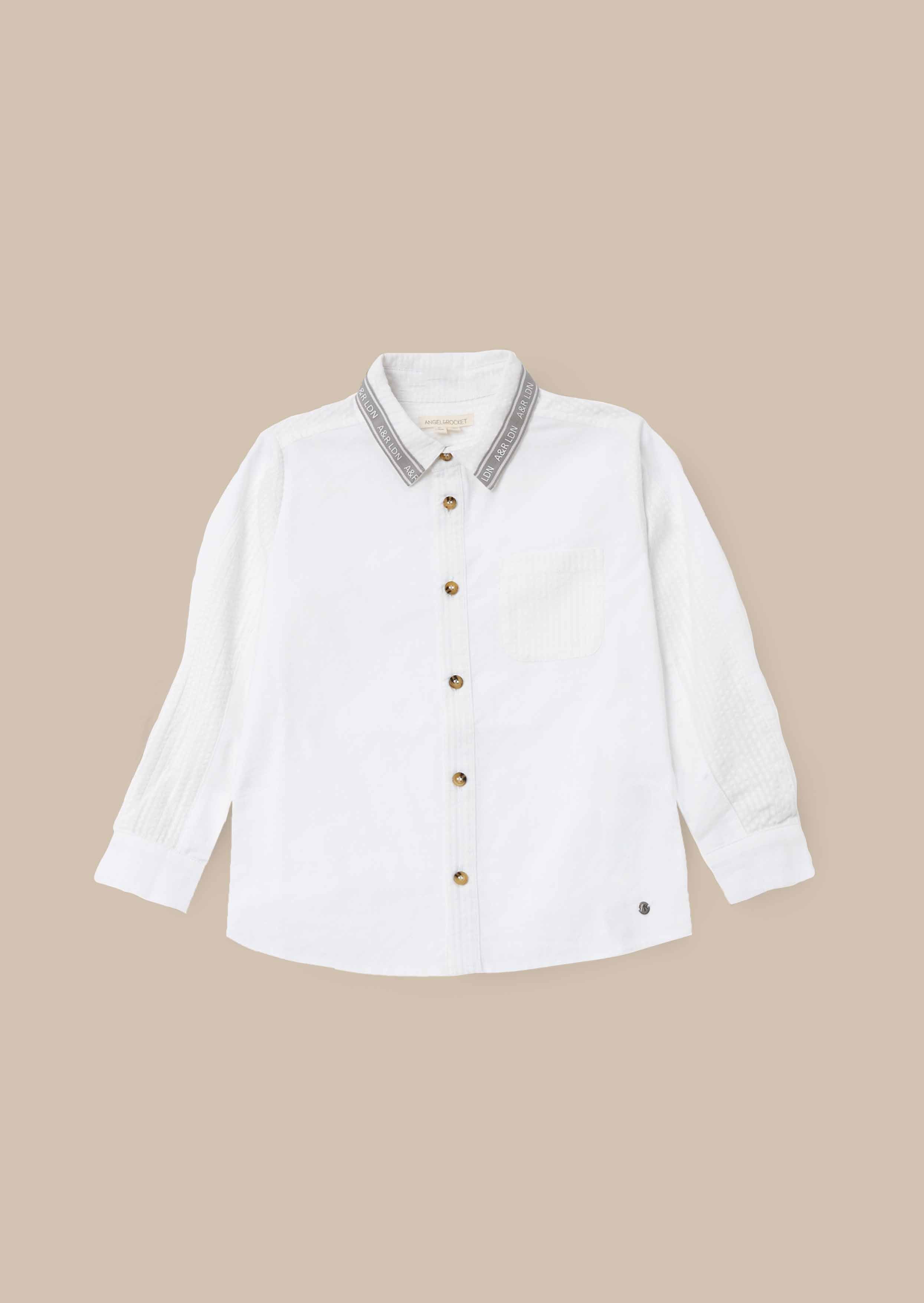 White Textured Formal Shirt
