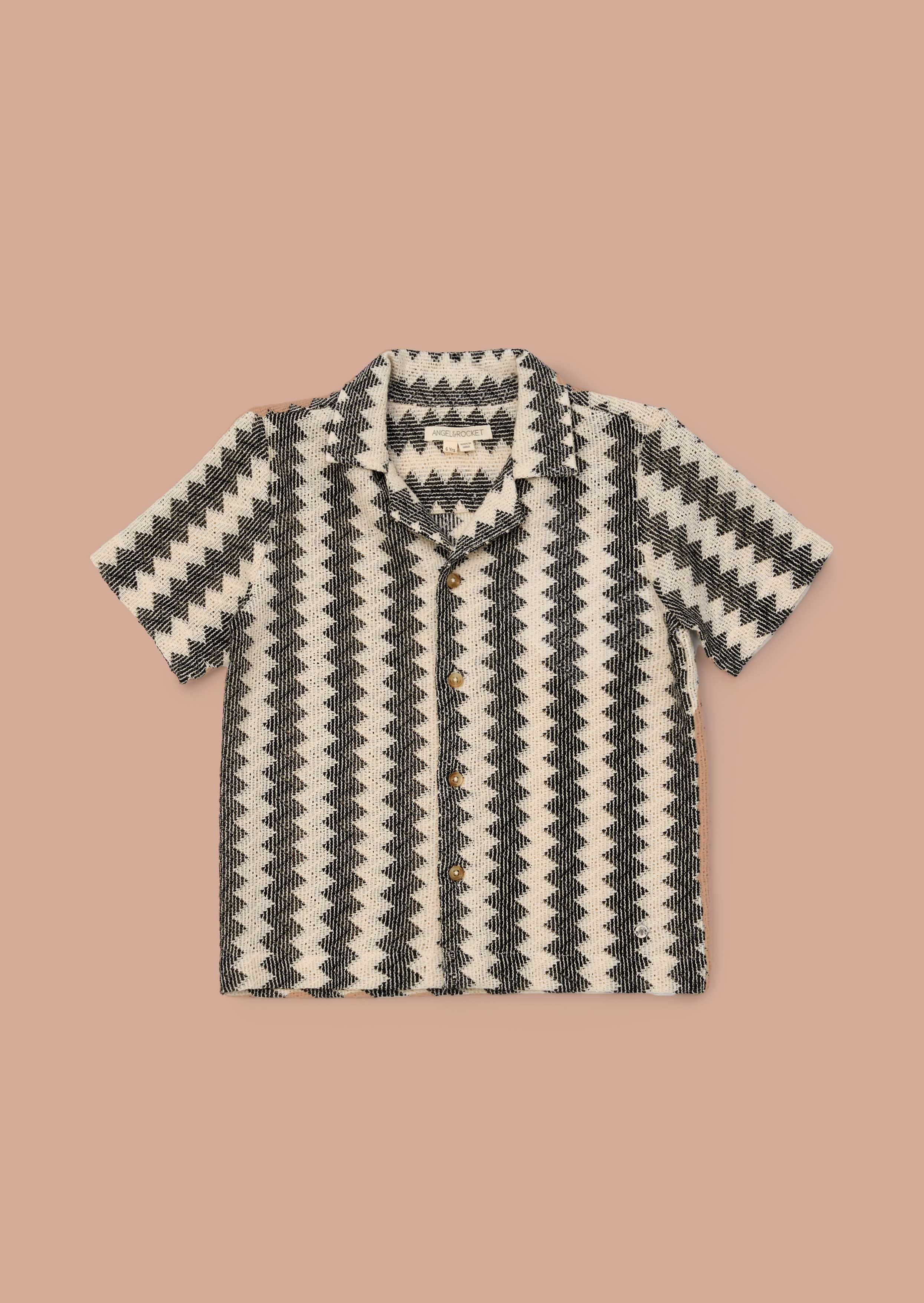 Half Sleeve Boys Black Stripe Knitted Shirt