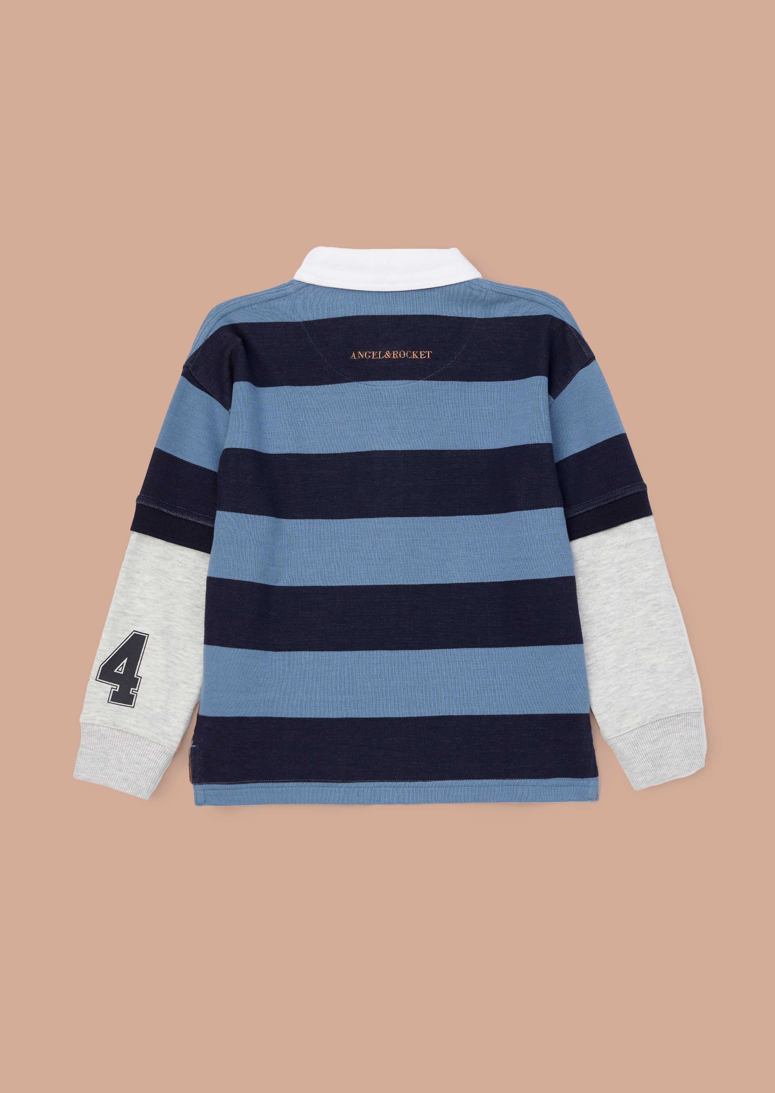 Online Boy Blue Printed Stripe T Shirt