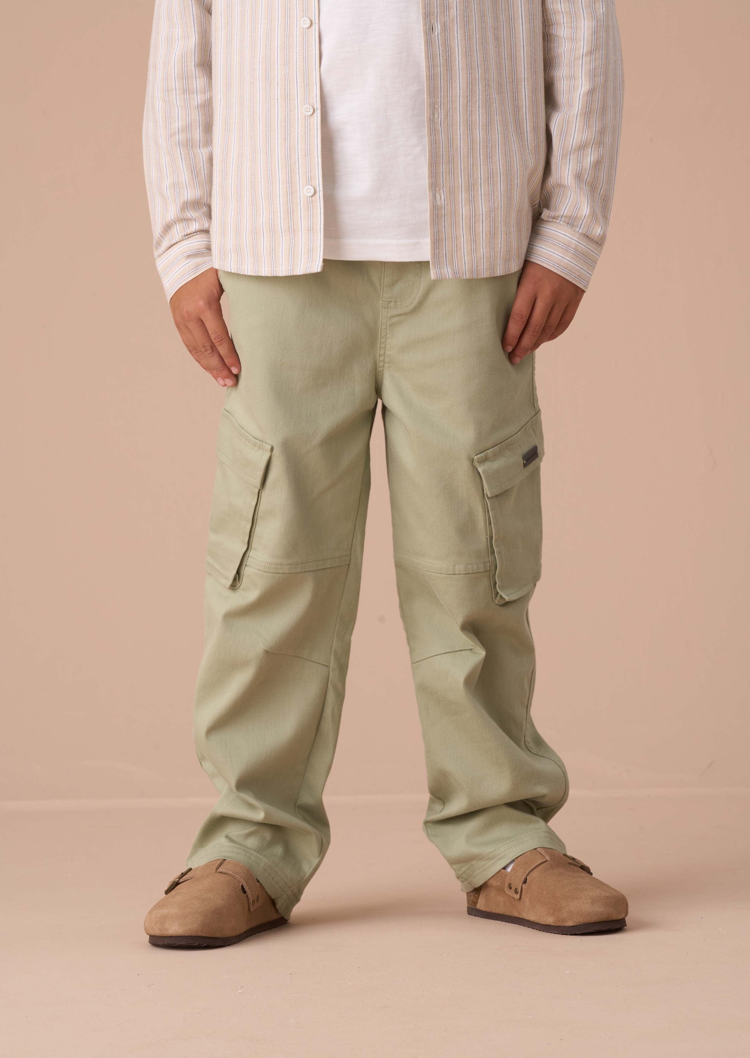 Boy Green Cargo Denim Jeans