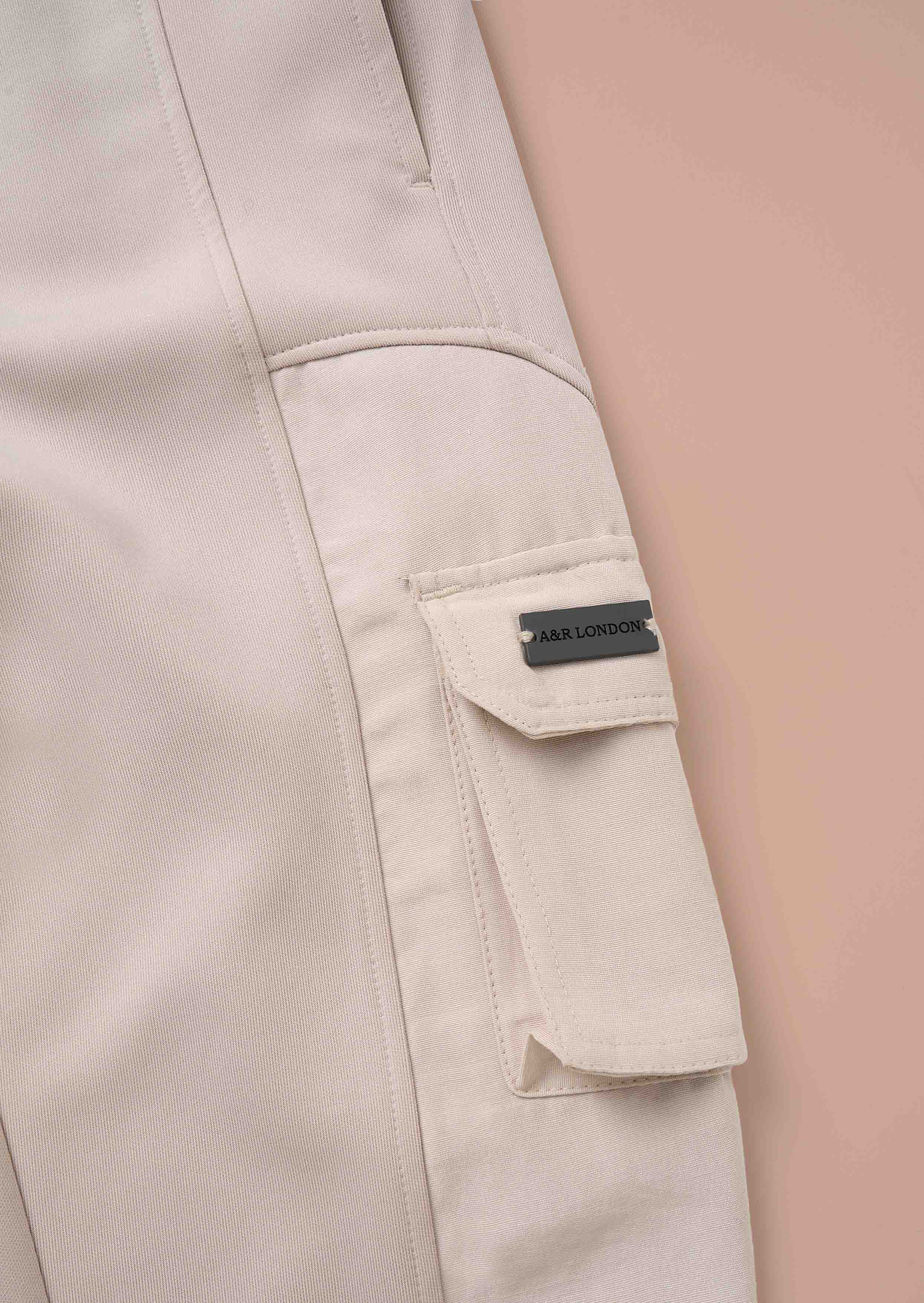 buy boys Frank Cream Panelled Mix Fabric Joggers