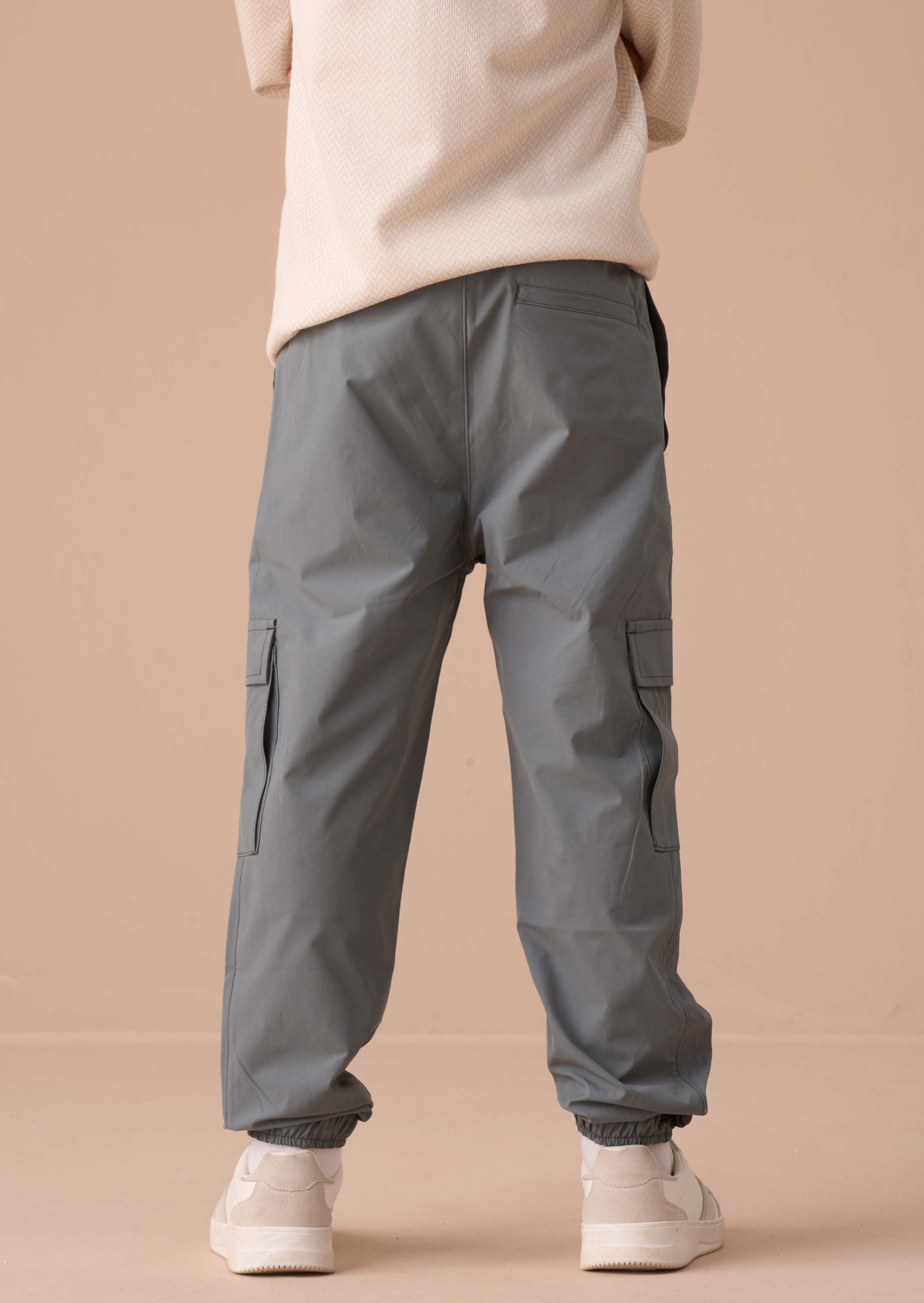 Kids Boy Green Technical Cargo Joggers
