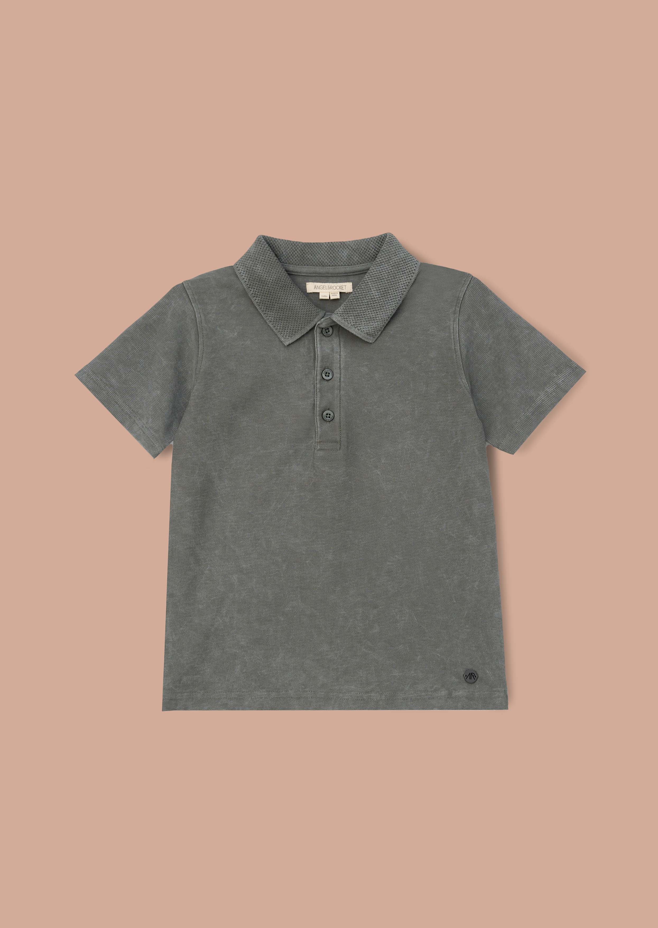 Green Washed Zip Polo Outfit