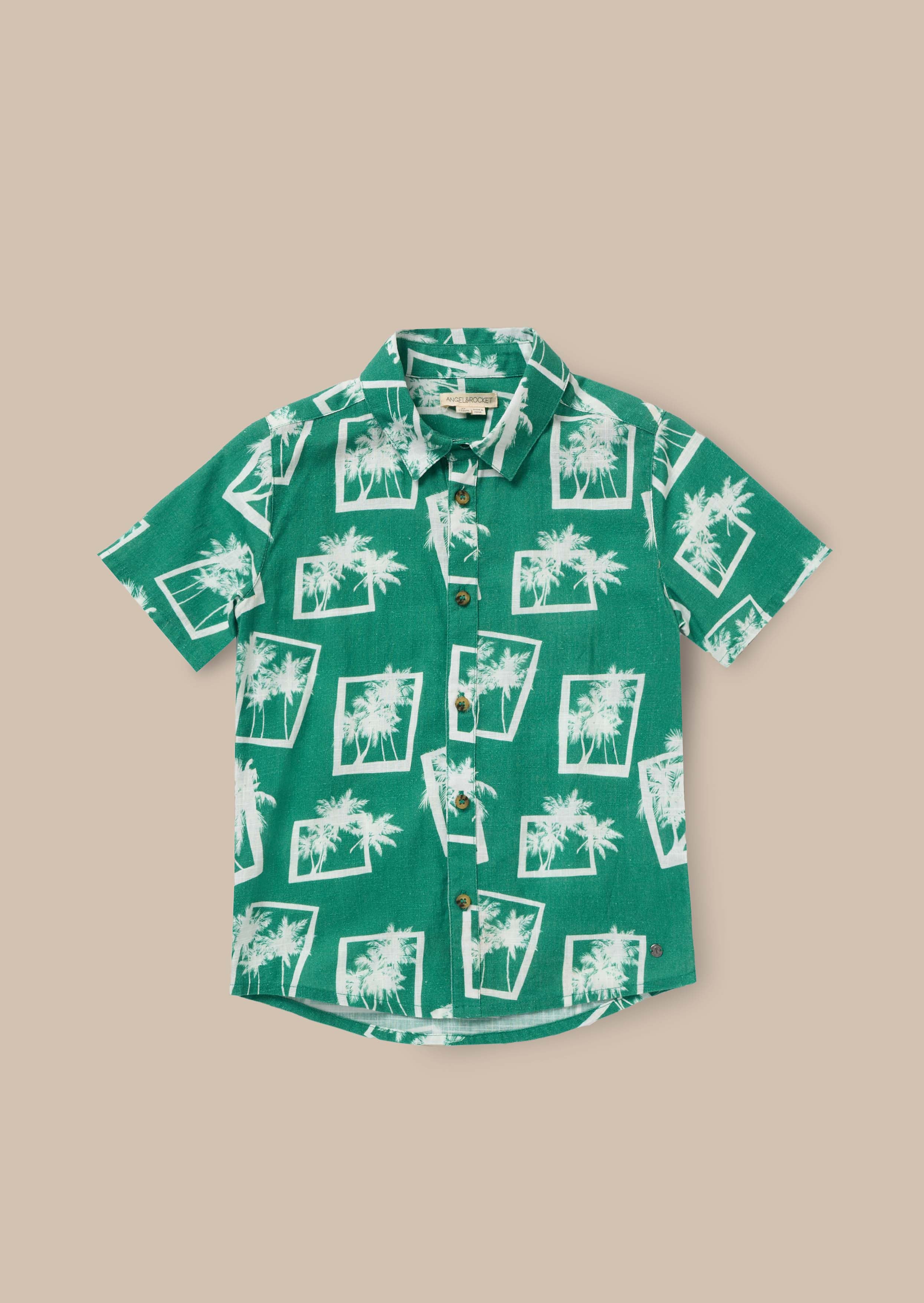 Jamie Palm Print Resort Shirt Green
