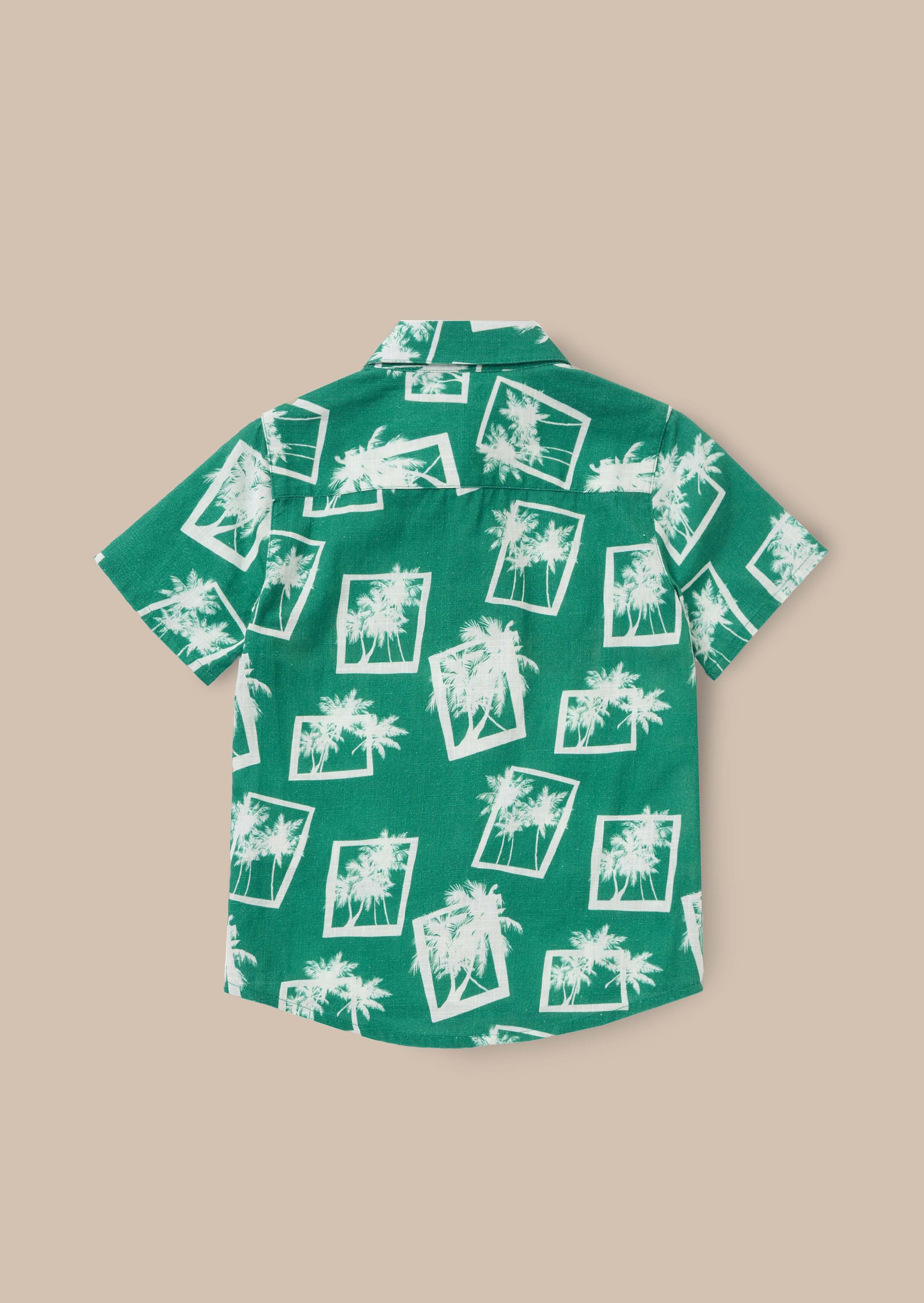 Jamie Palm Print Resort Shirt Green
