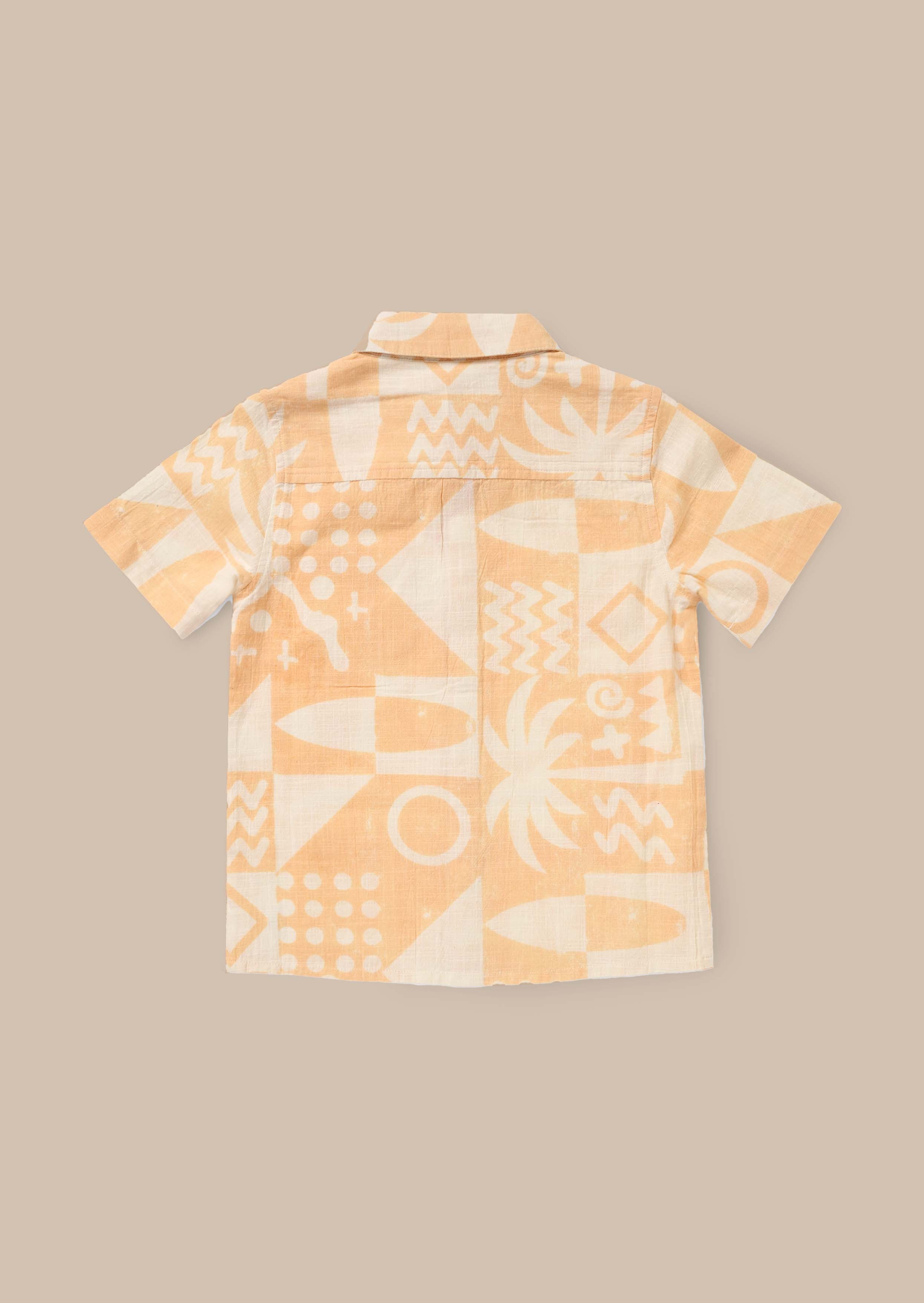 Bau Orange Printed Holiday Shirt