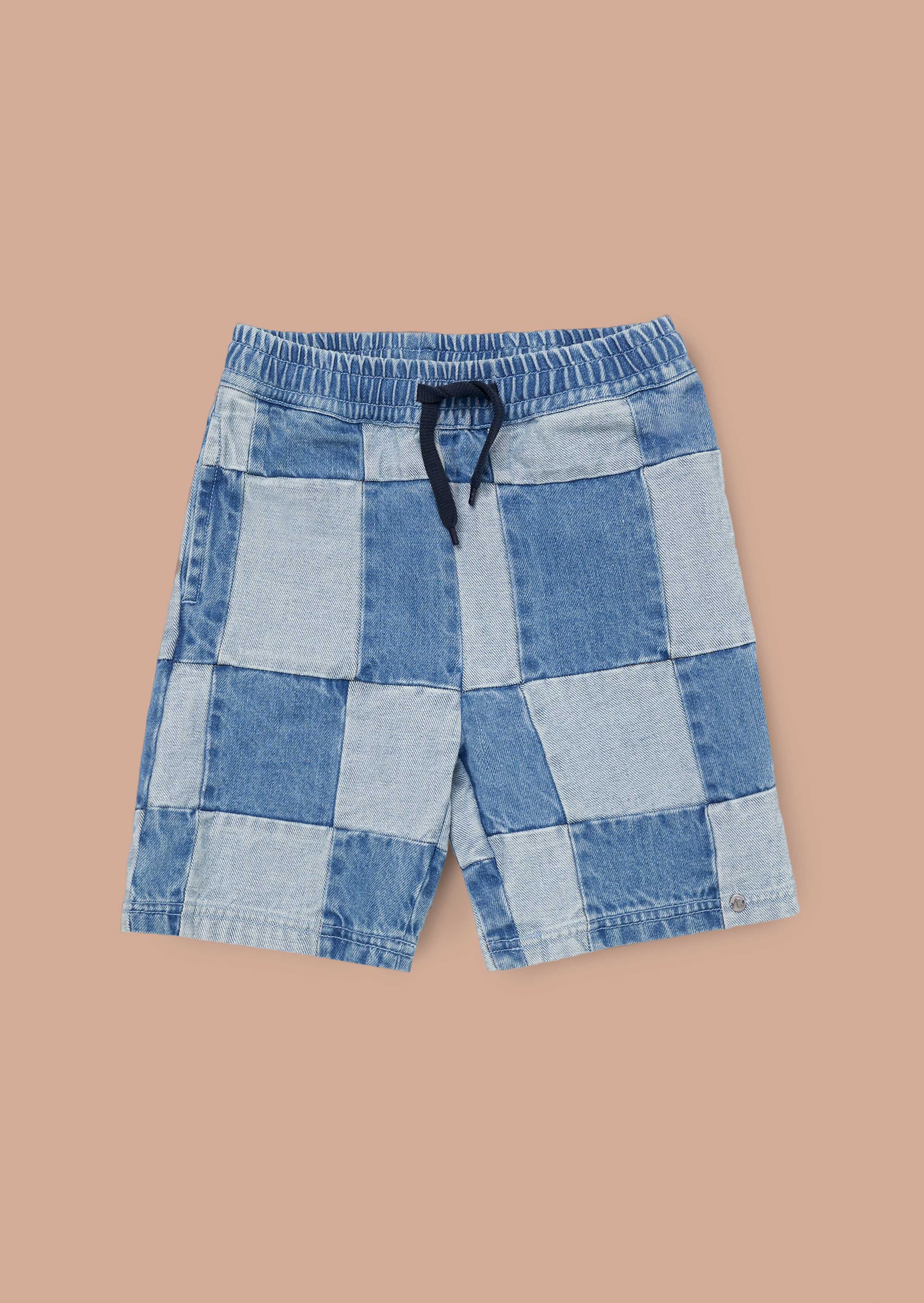 Neil Blue Patch Work Shorts