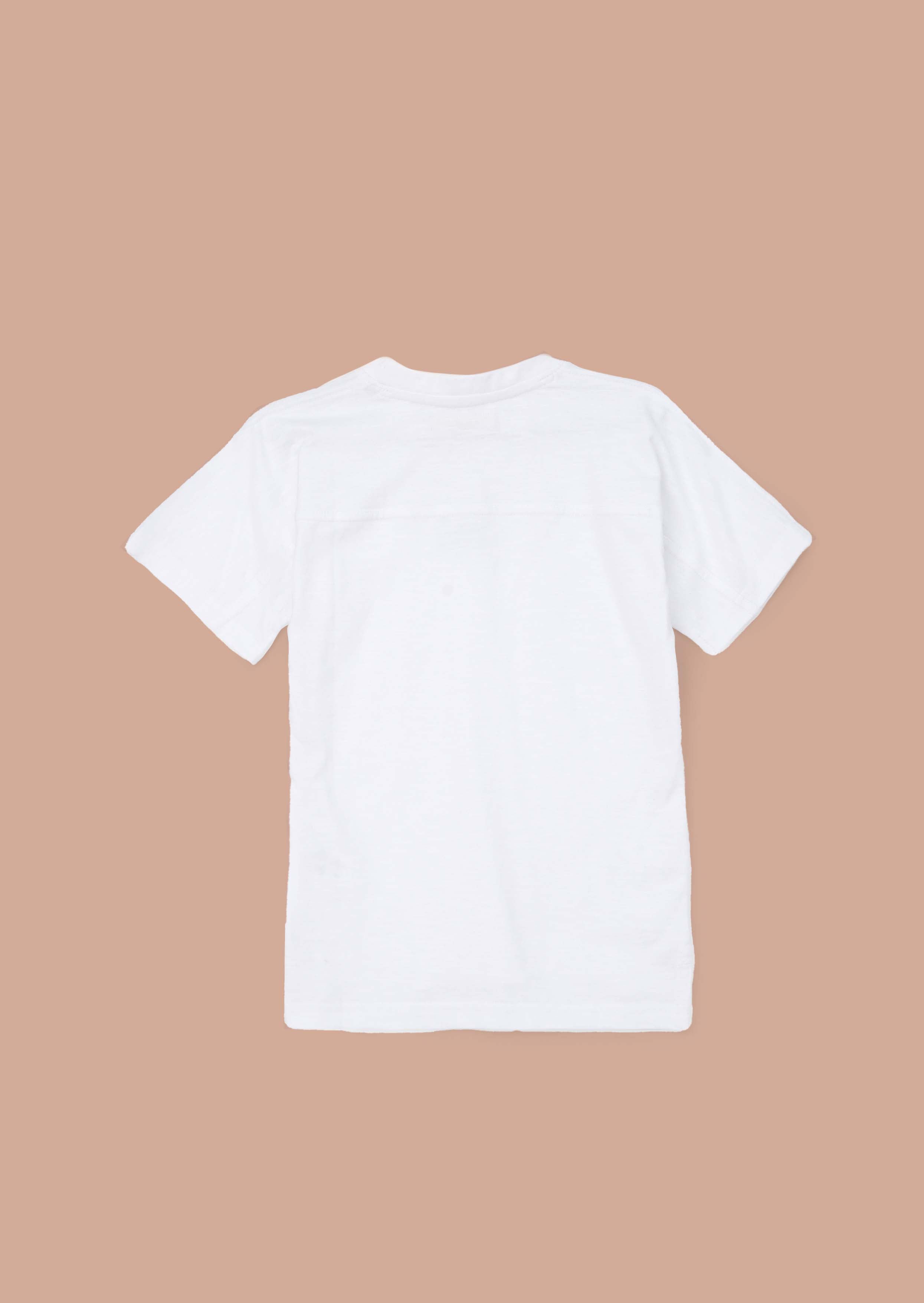 Cotton Boy White Panelled T Shirt