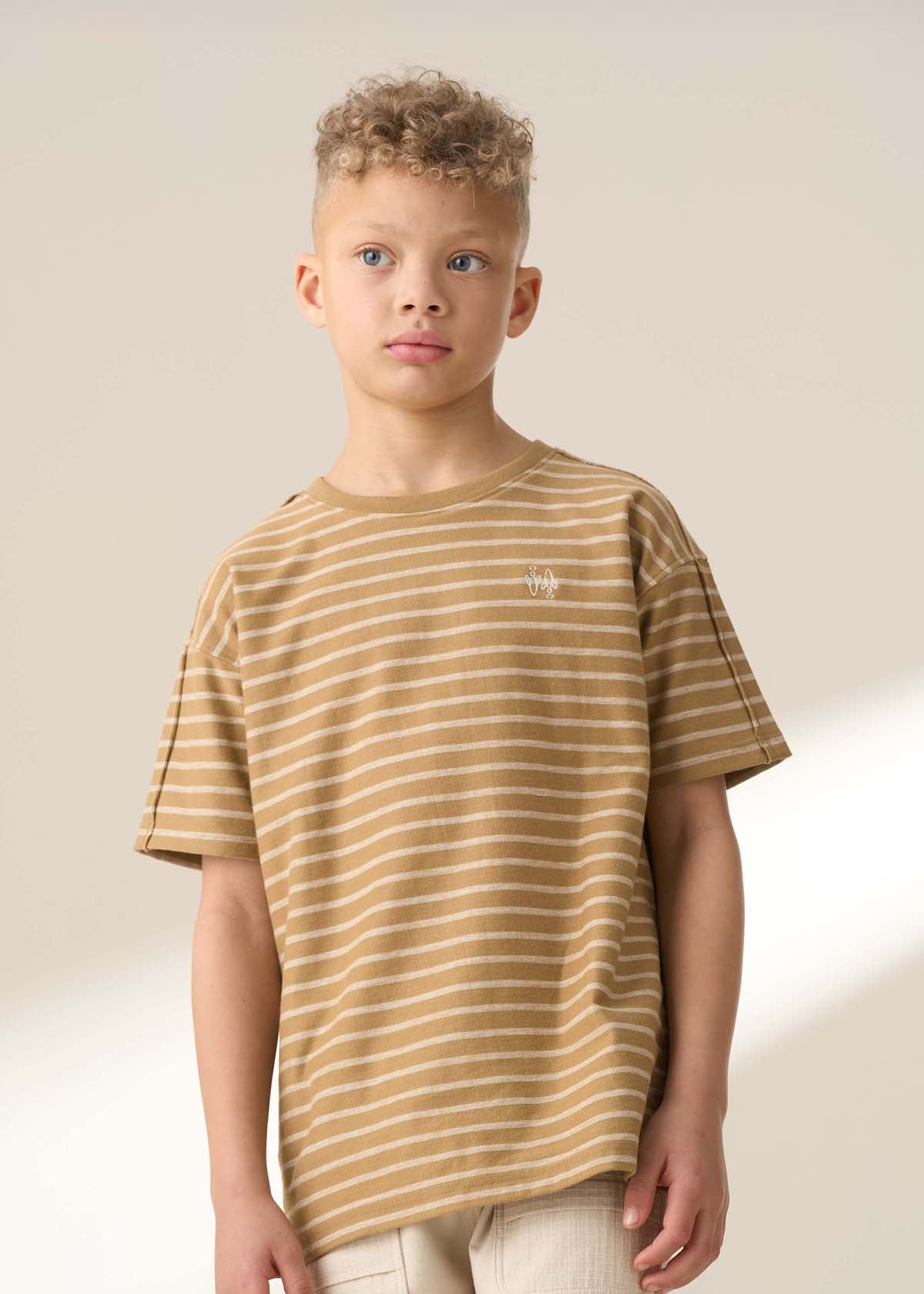 Boy Brown Textured T Shirt
