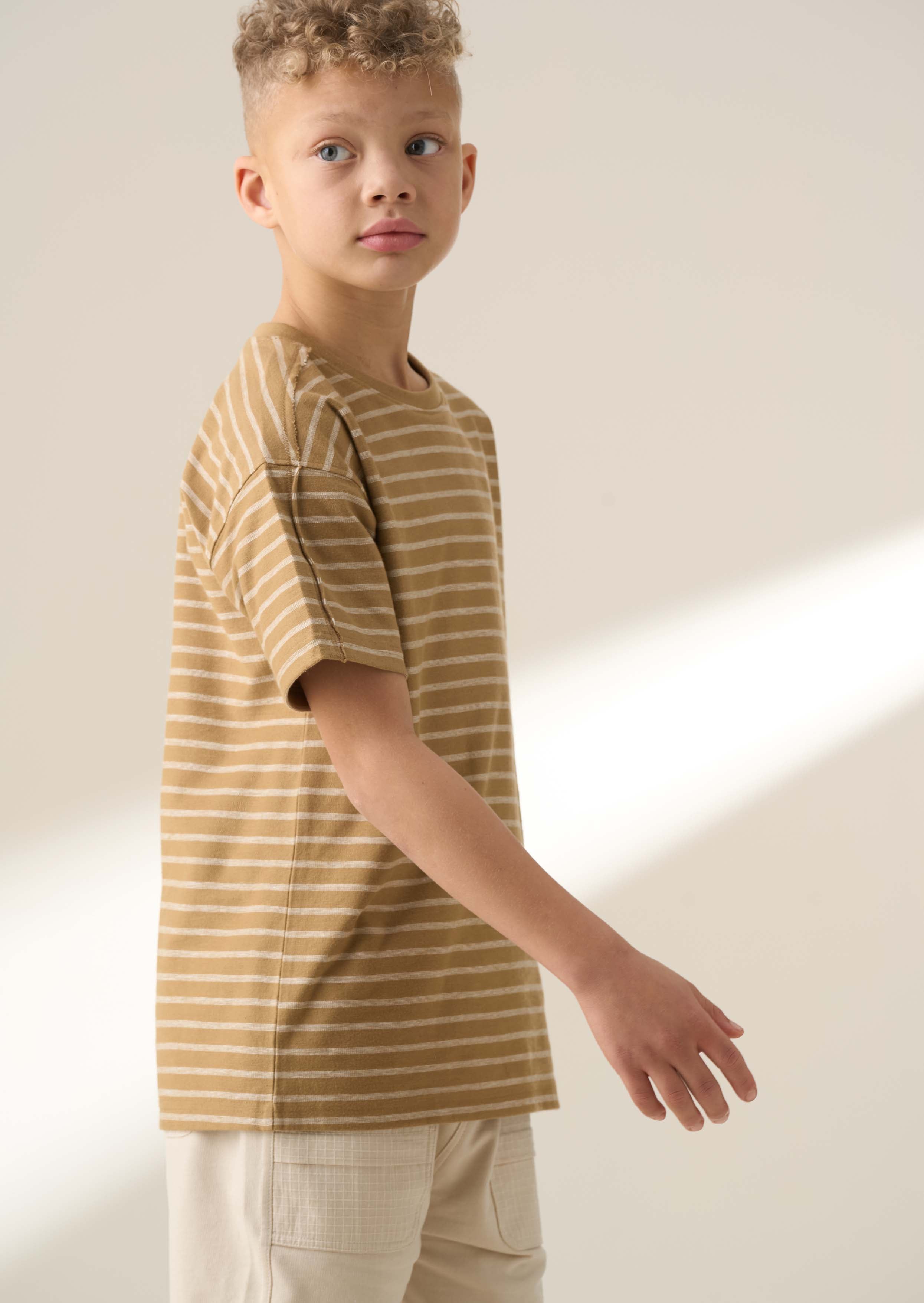 Cotton Brown Textured T Shirt