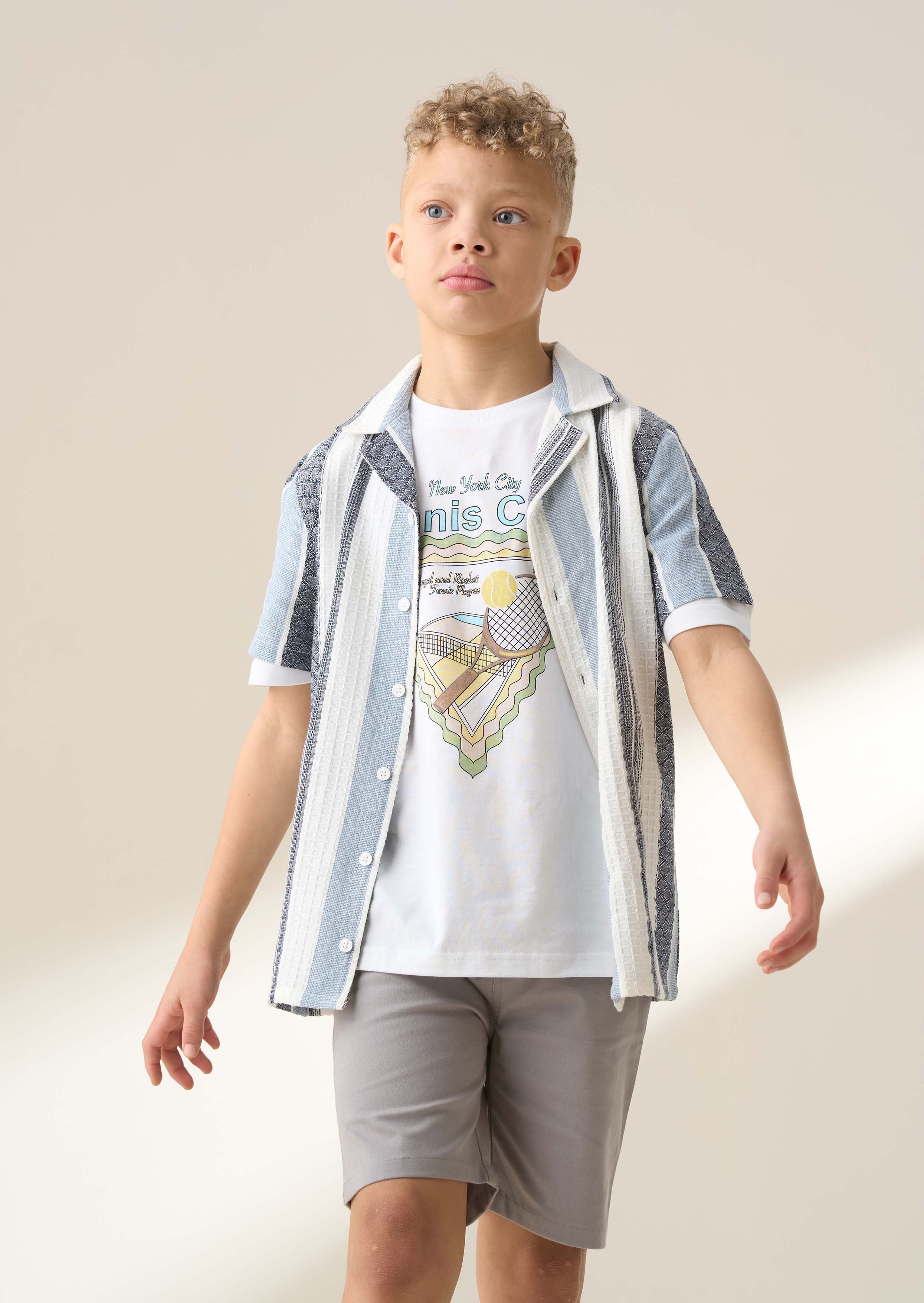 Navy Blue With White Striped Shirt