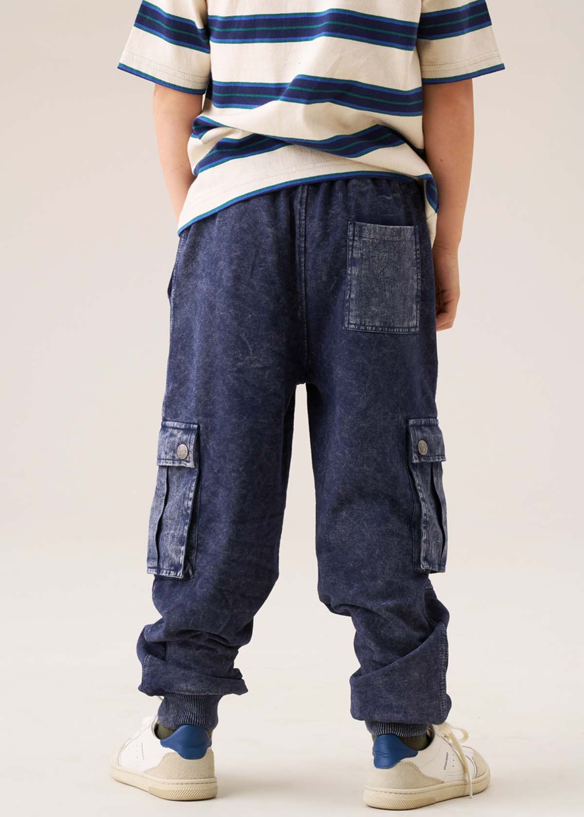 boys cargo cut & sew jogger black