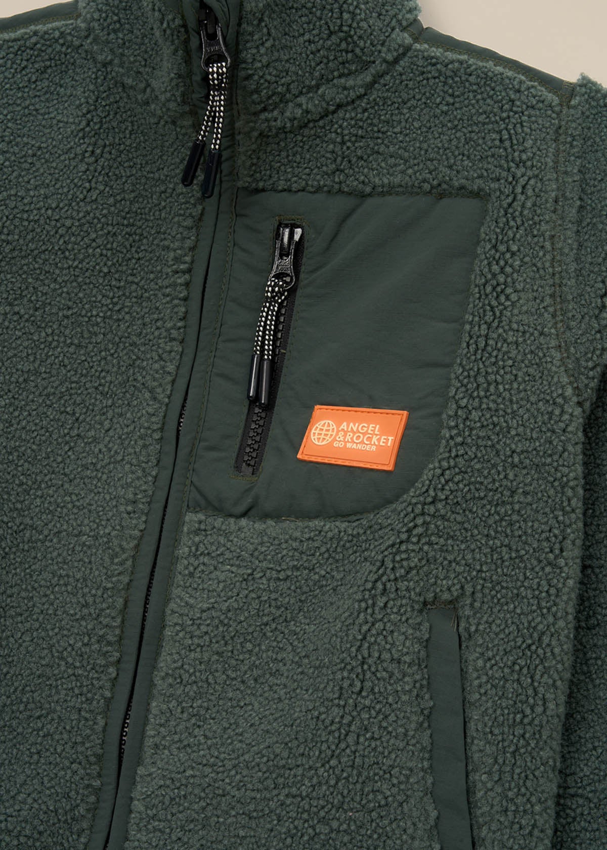 Online Boys Zip Through Sherpa Fleece Green