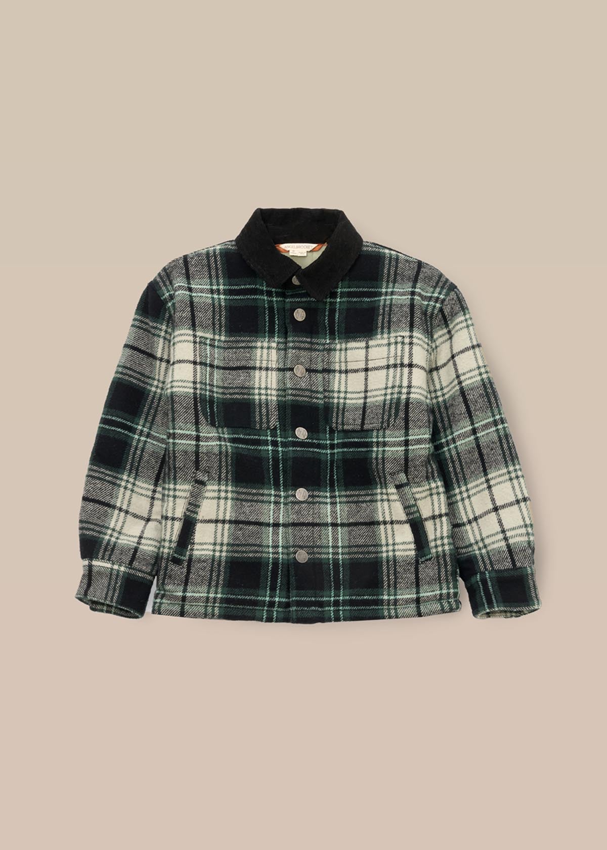 button boys plaid padded shacket