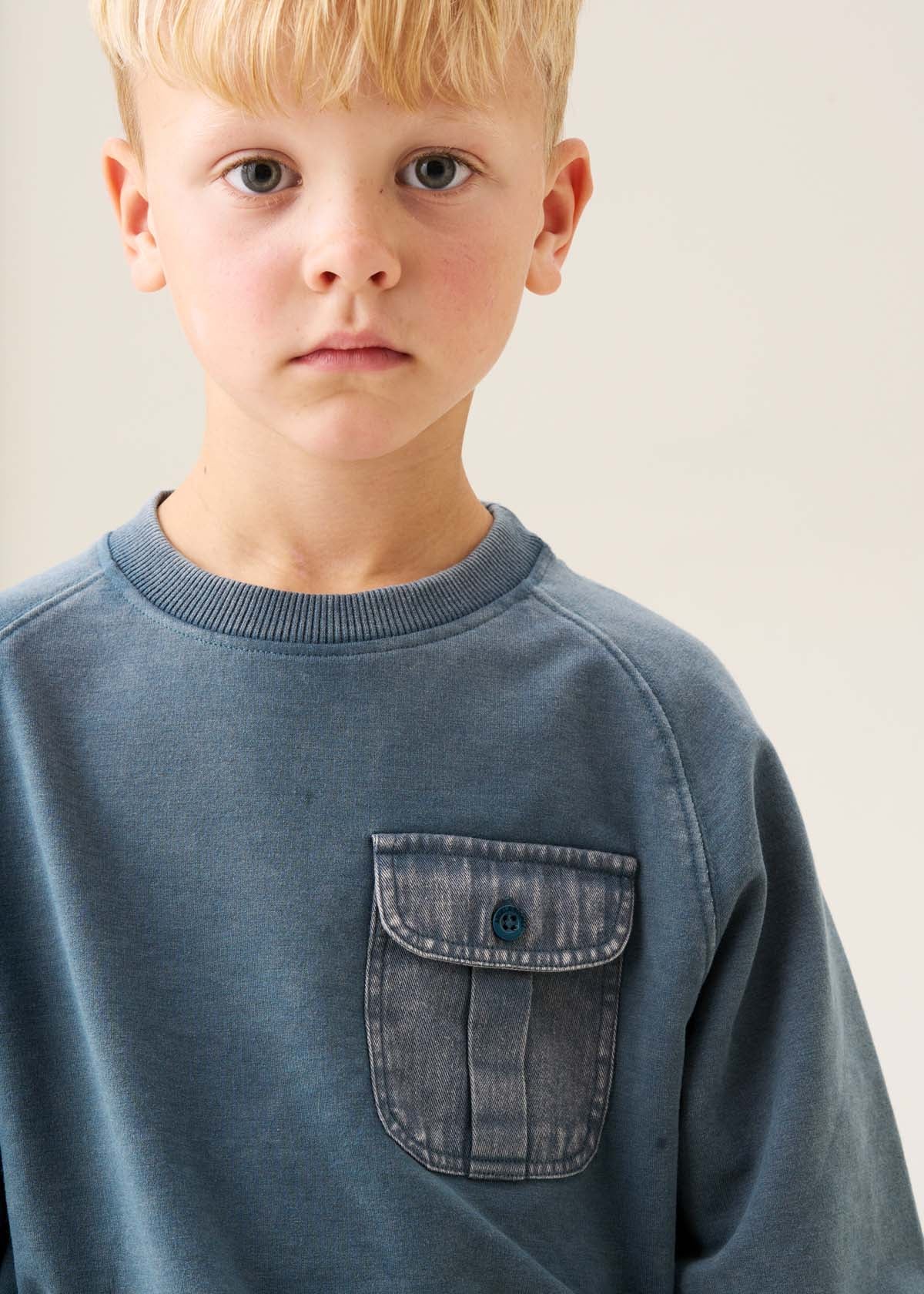 long sleeve boys utility sweatshirt blue