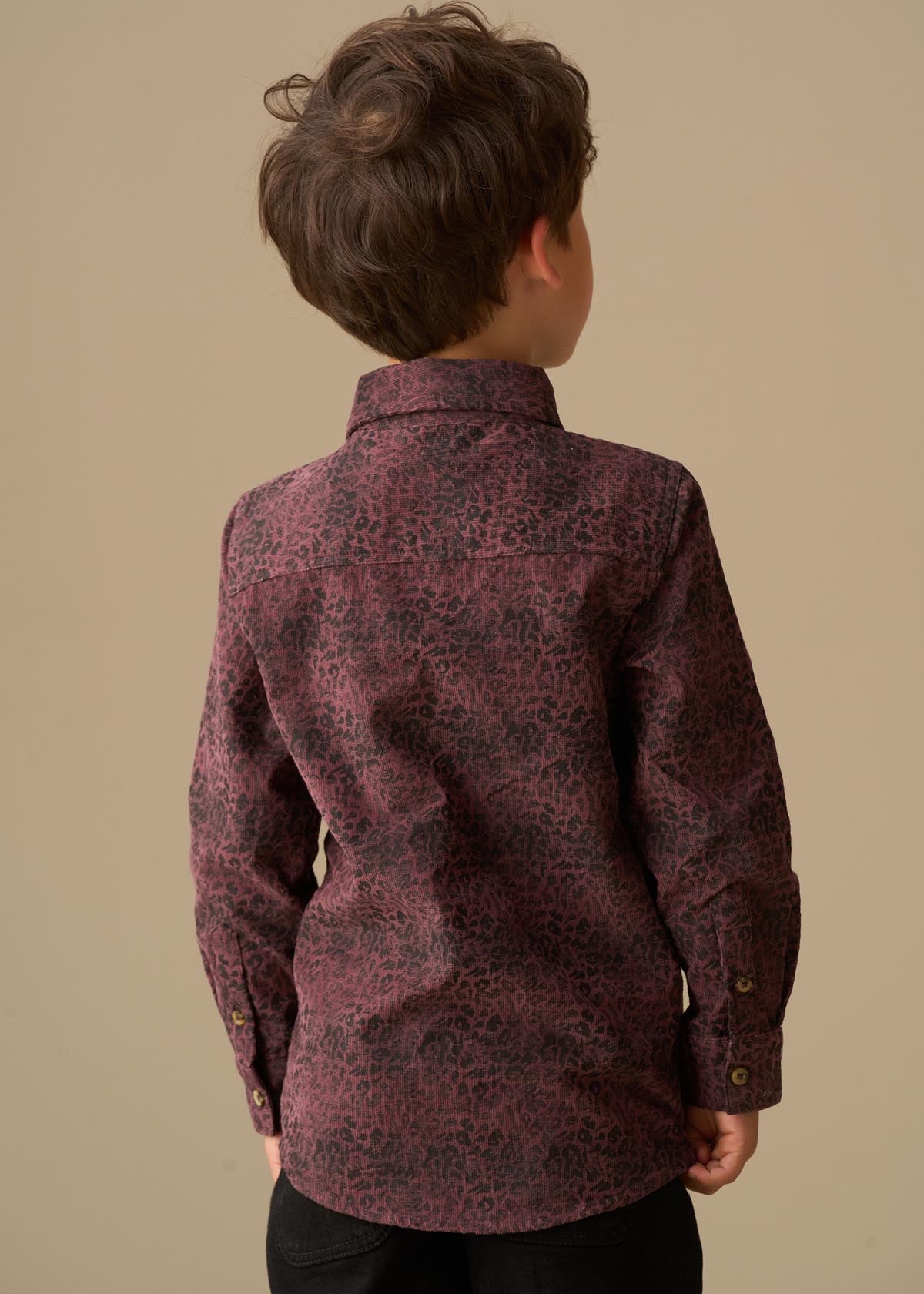 Boys Purple Jacquard Shirts