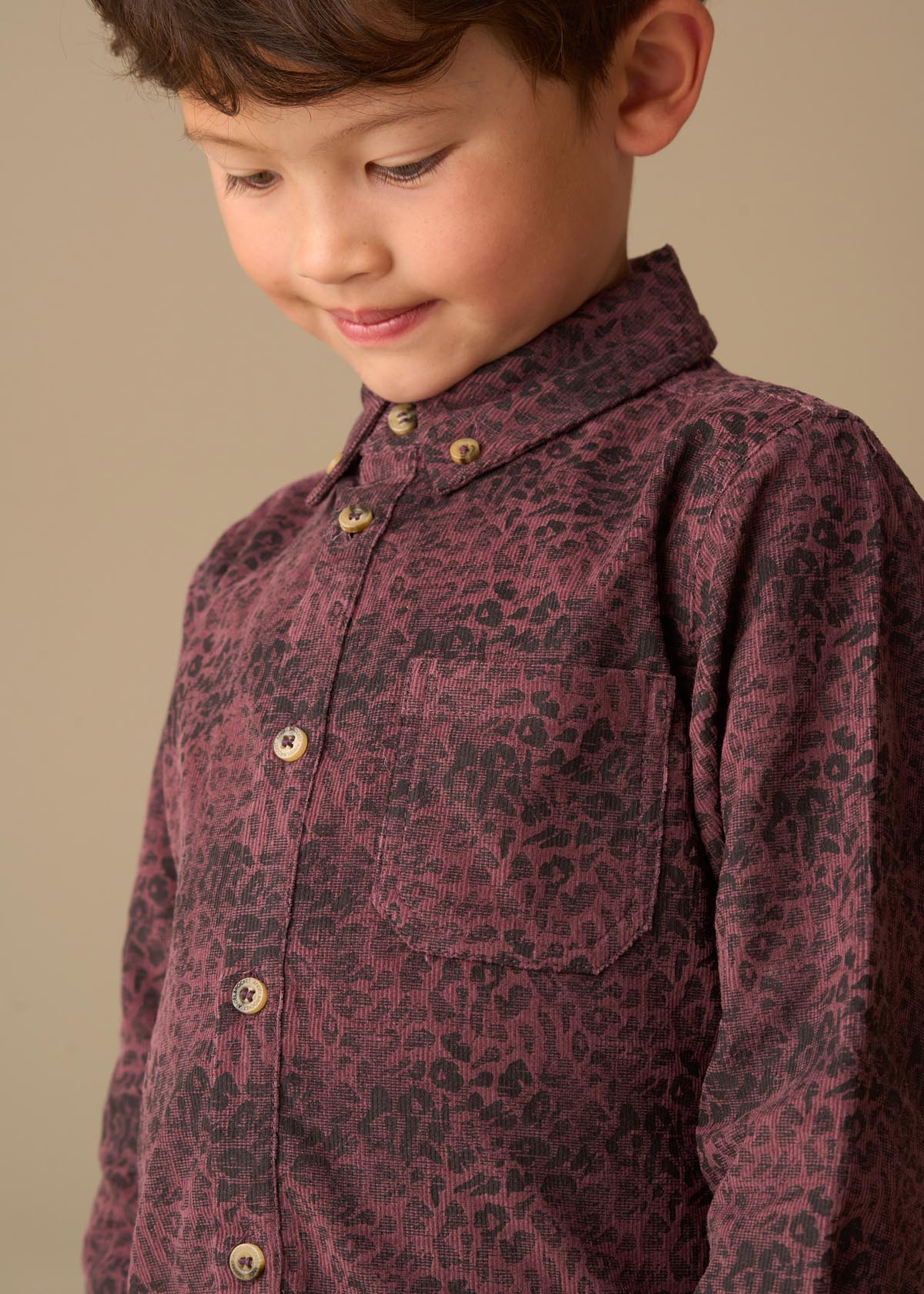 Boys Purple Jacquard Shirts