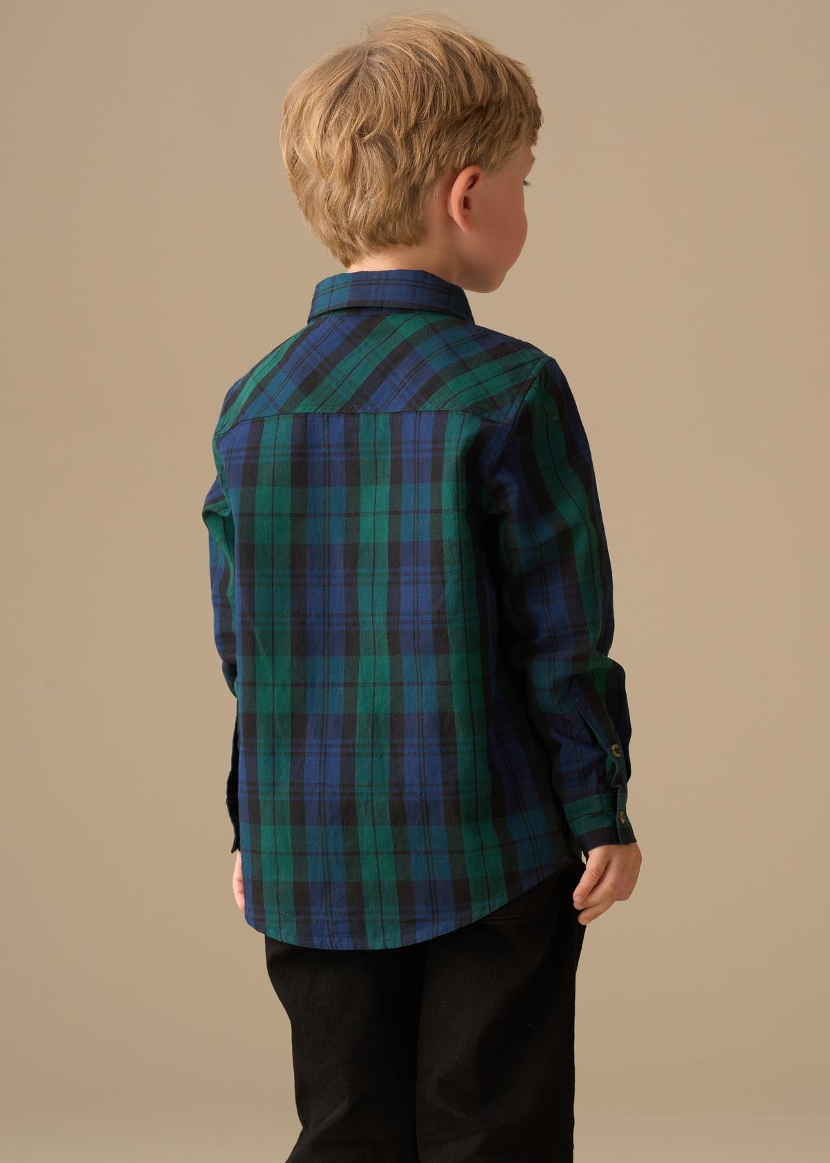 Abel Plaid Shirt With Bow Tie - Green