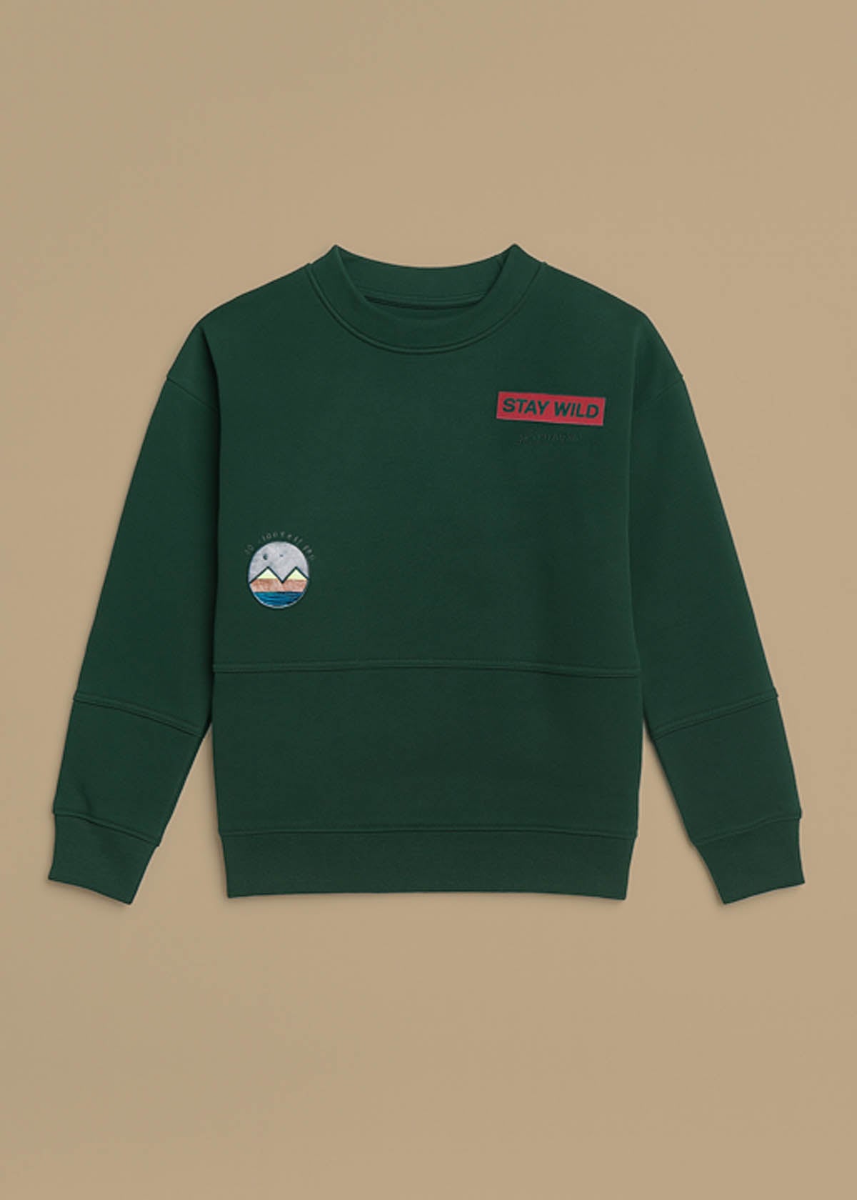 Kaiden Placement Print Sweatshirt - Green