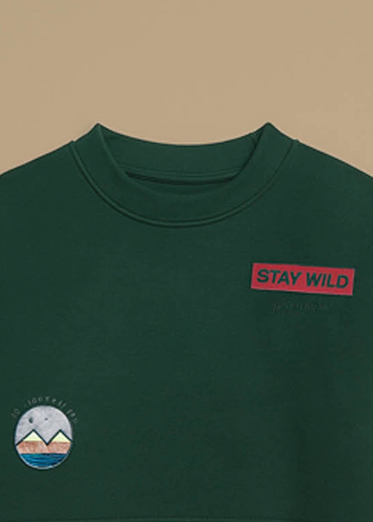 Kaiden Placement Print Sweatshirt - Green