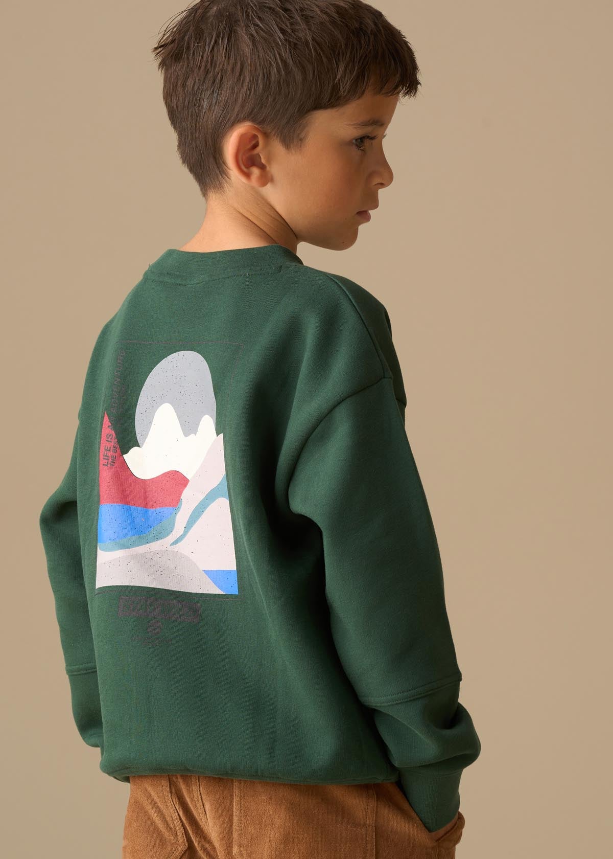 Kaiden Placement Print Sweatshirt - Green