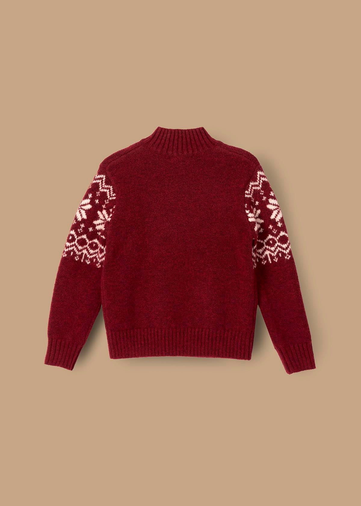 Oakley Burgundy Fairisle Zip Neck