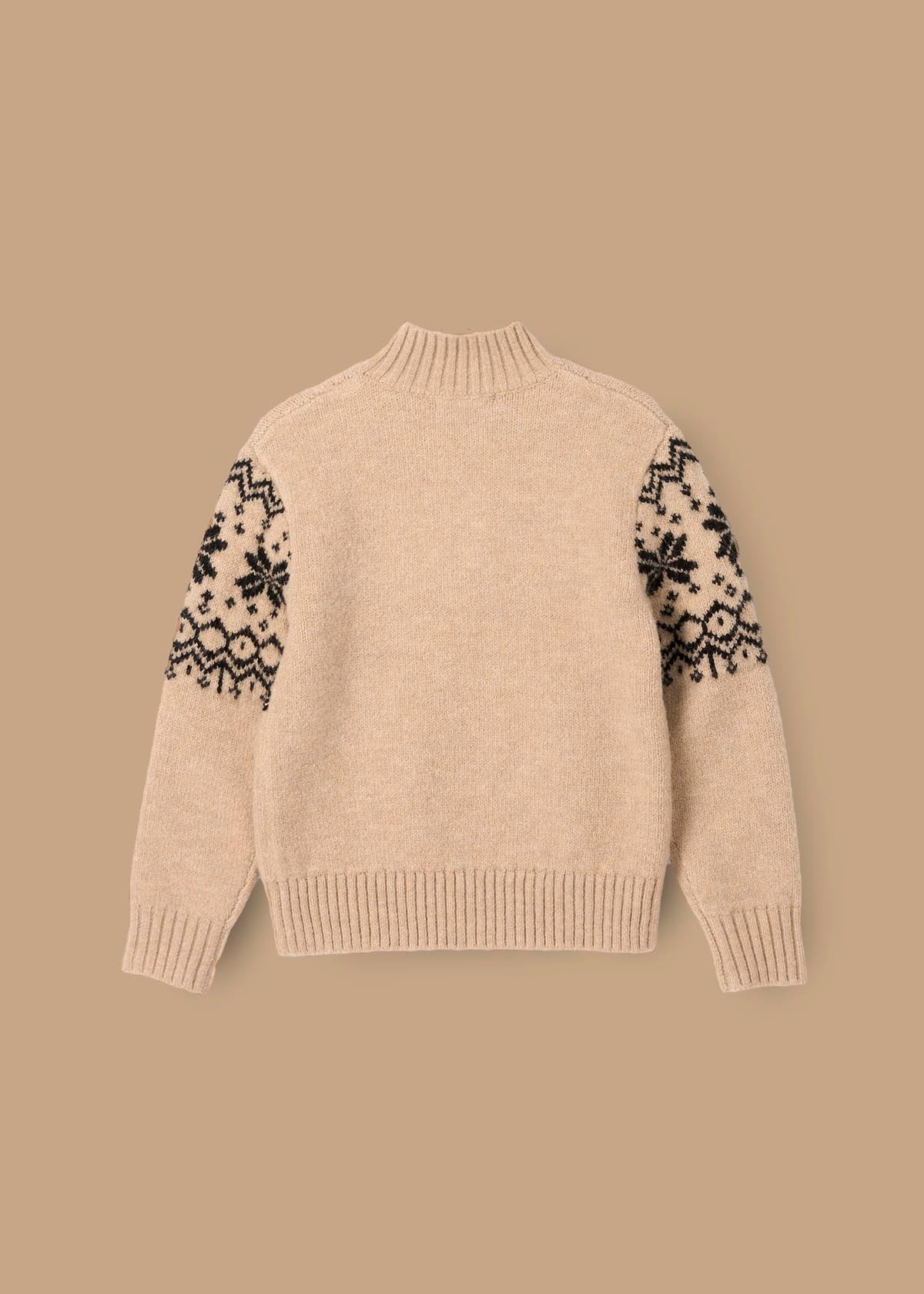 online baby boy stone fairisle zip neck