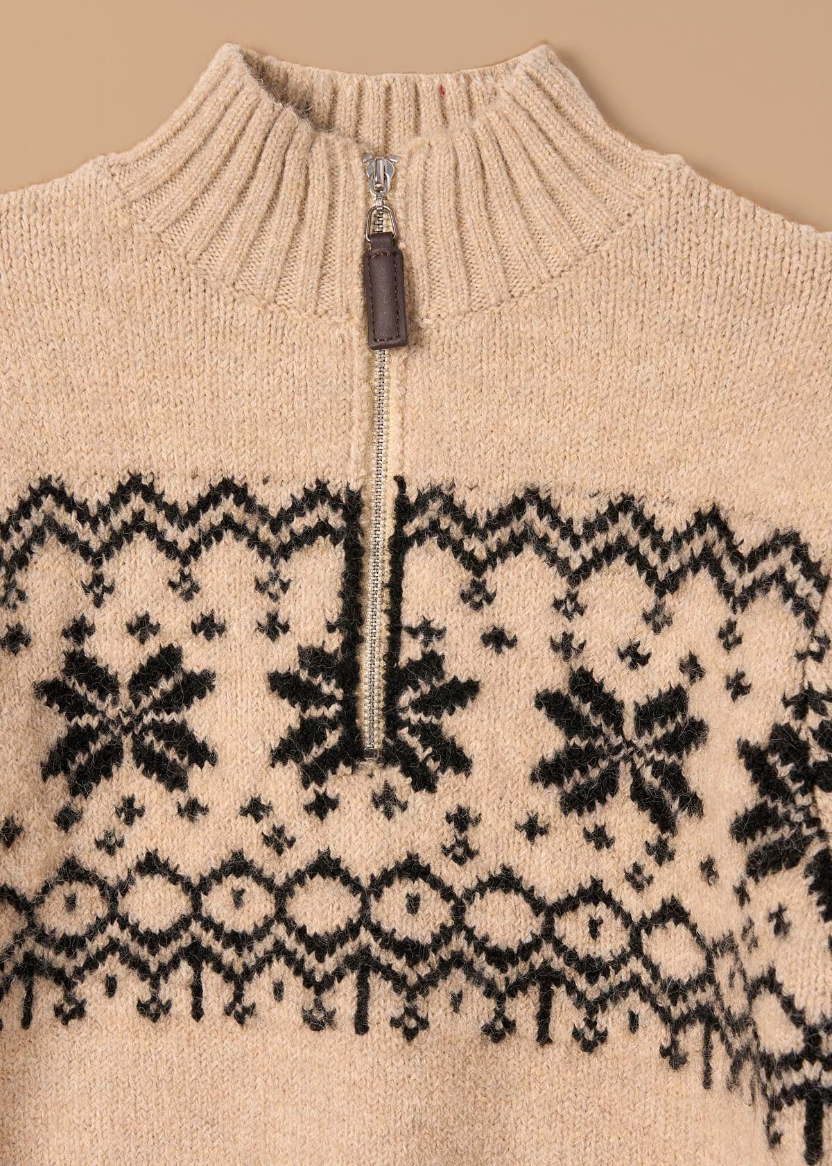 buy baby boy stone fairisle zip neck