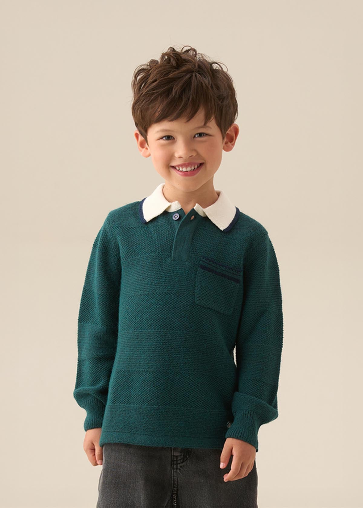 Landon Textured Knitted Polo