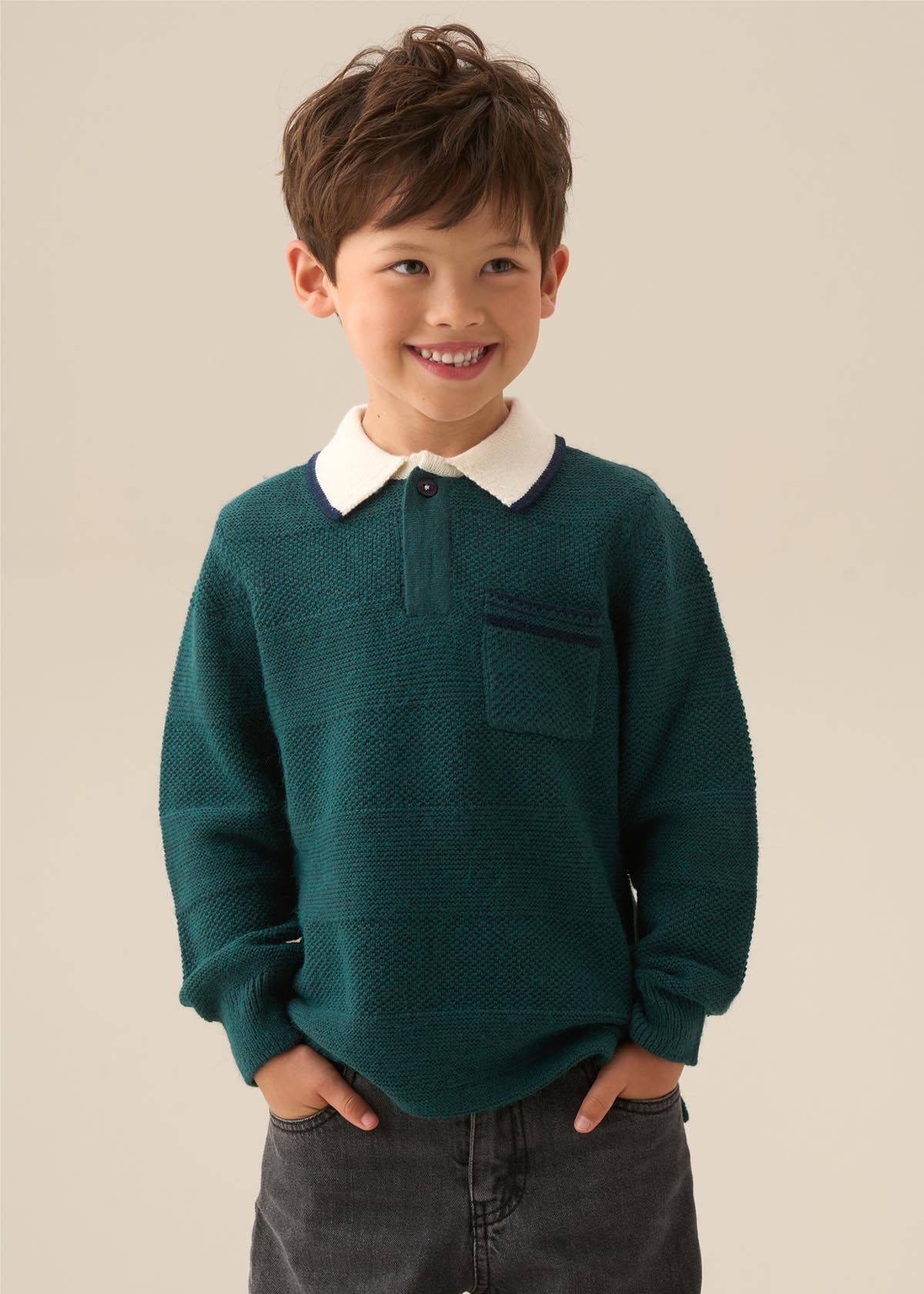 Landon Textured Knitted Polo