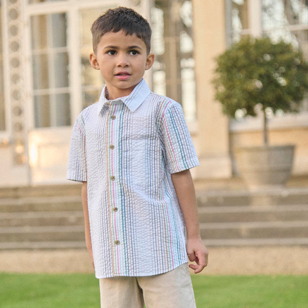 Cole Seersucker Stripe Shirt - Angel & Rocket
