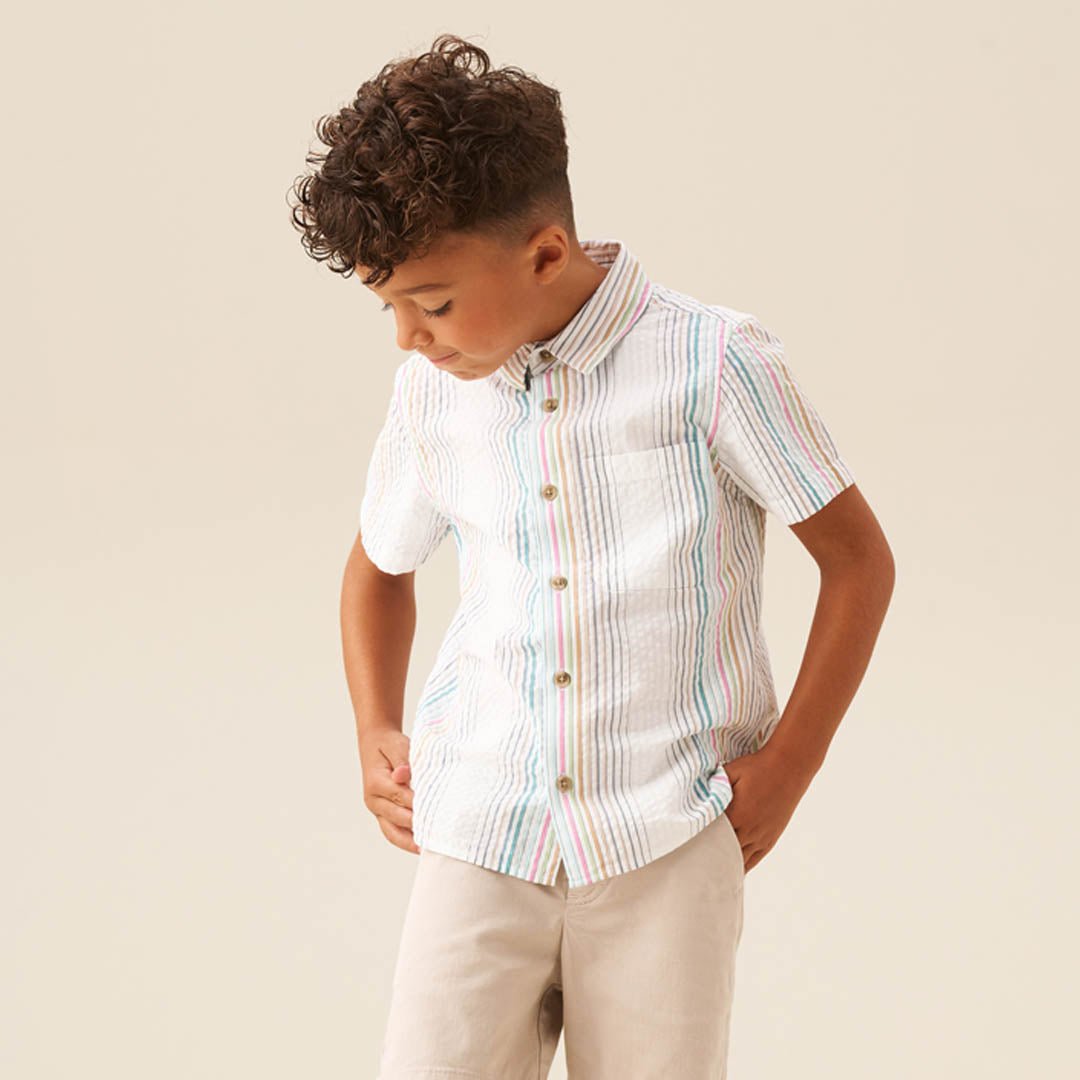 Cole Seersucker Stripe Shirt - Angel & Rocket