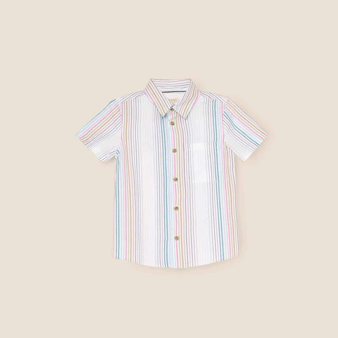 Cole Seersucker Stripe Shirt - Angel & Rocket