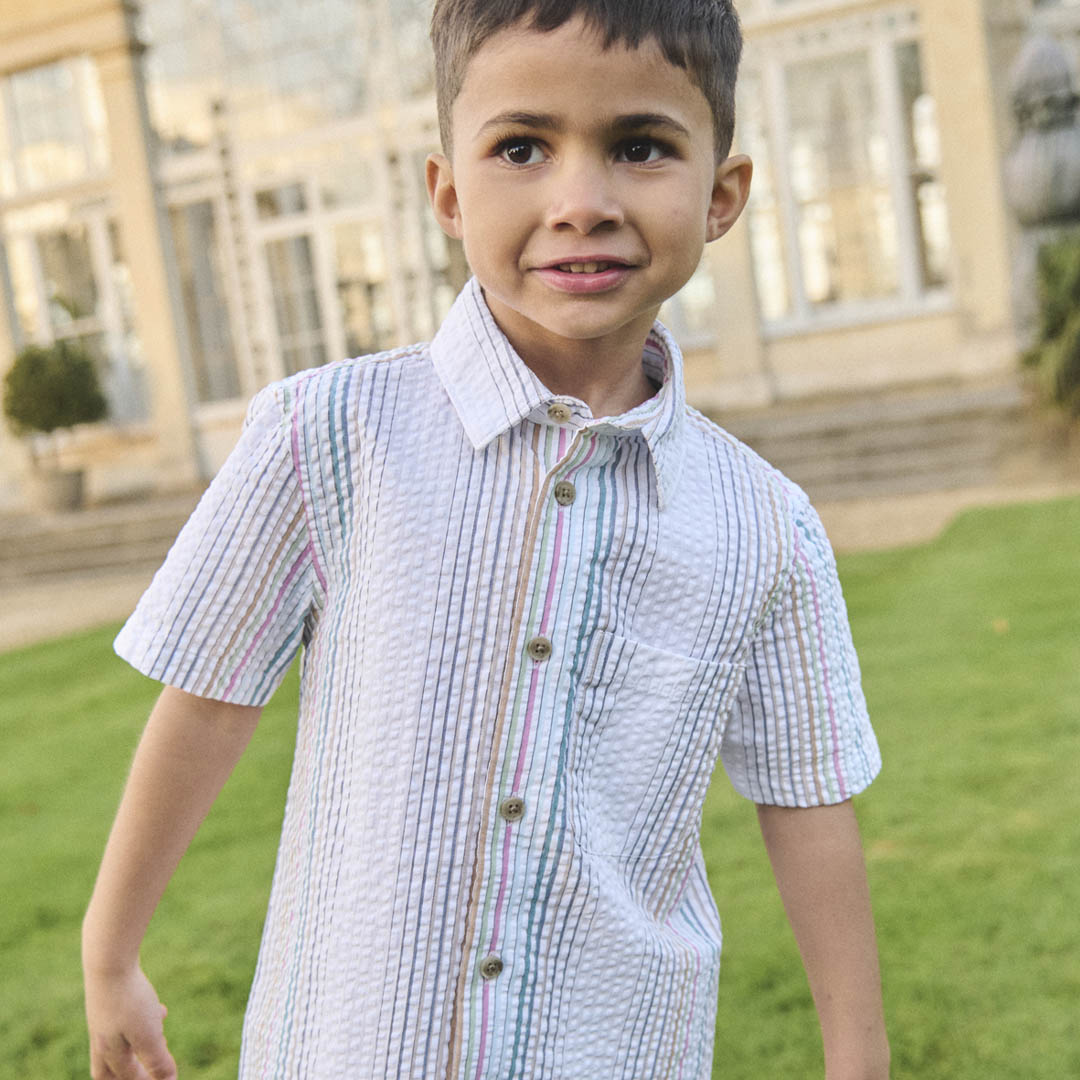 Cole Seersucker Stripe Shirt - Angel & Rocket