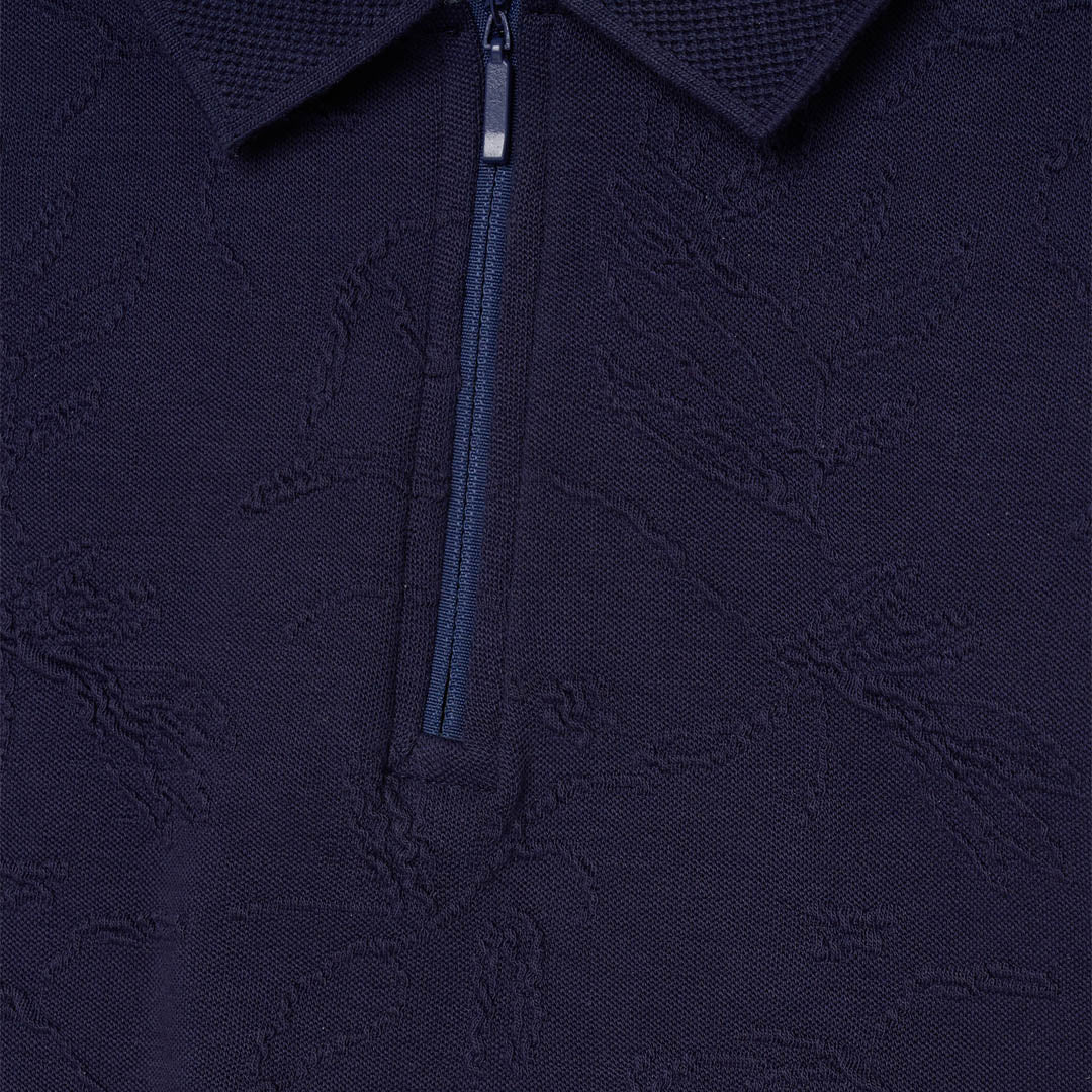 Greyson Jacquard Zip Polo