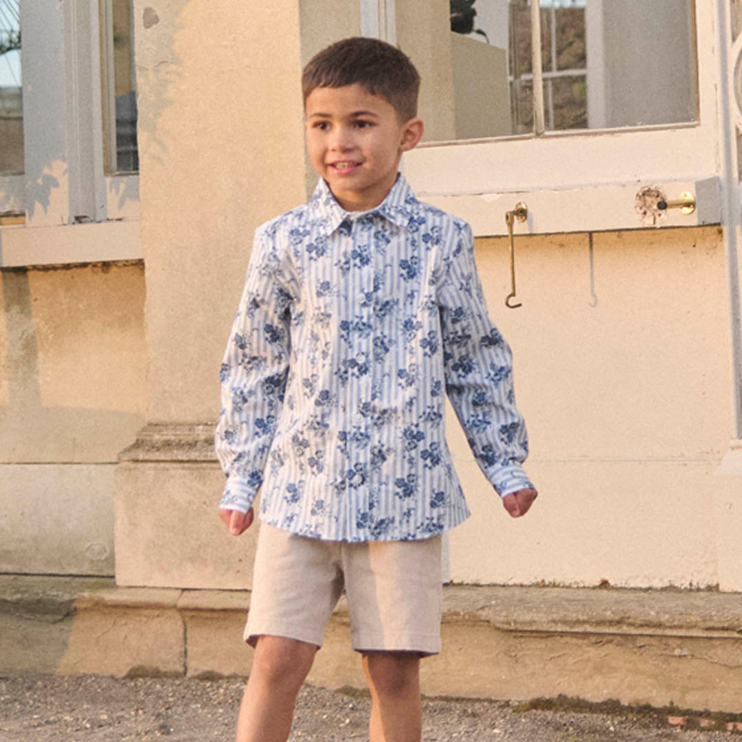 Ollie Stripe Floral Shirt - Angel & Rocket