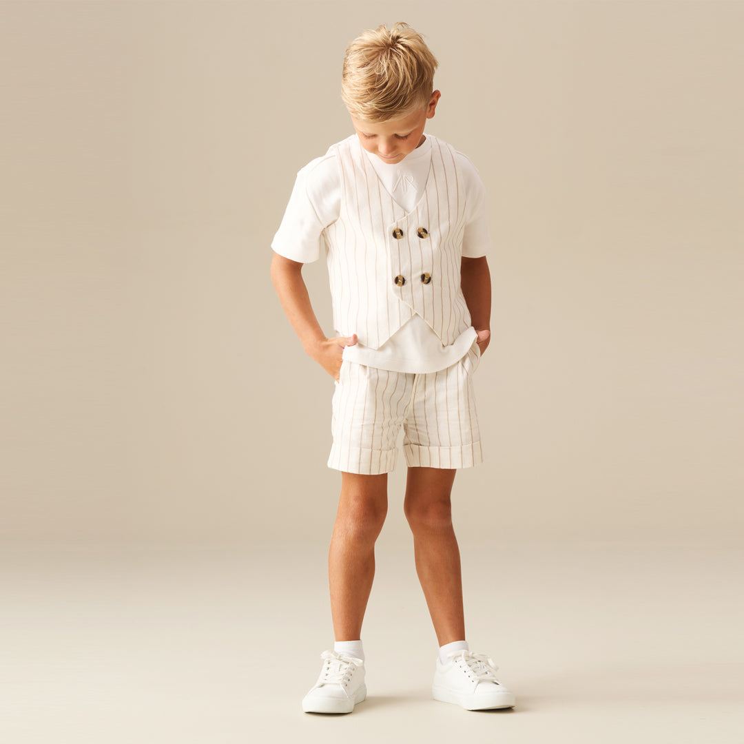 Jake Turn Up Stripe Suit Short