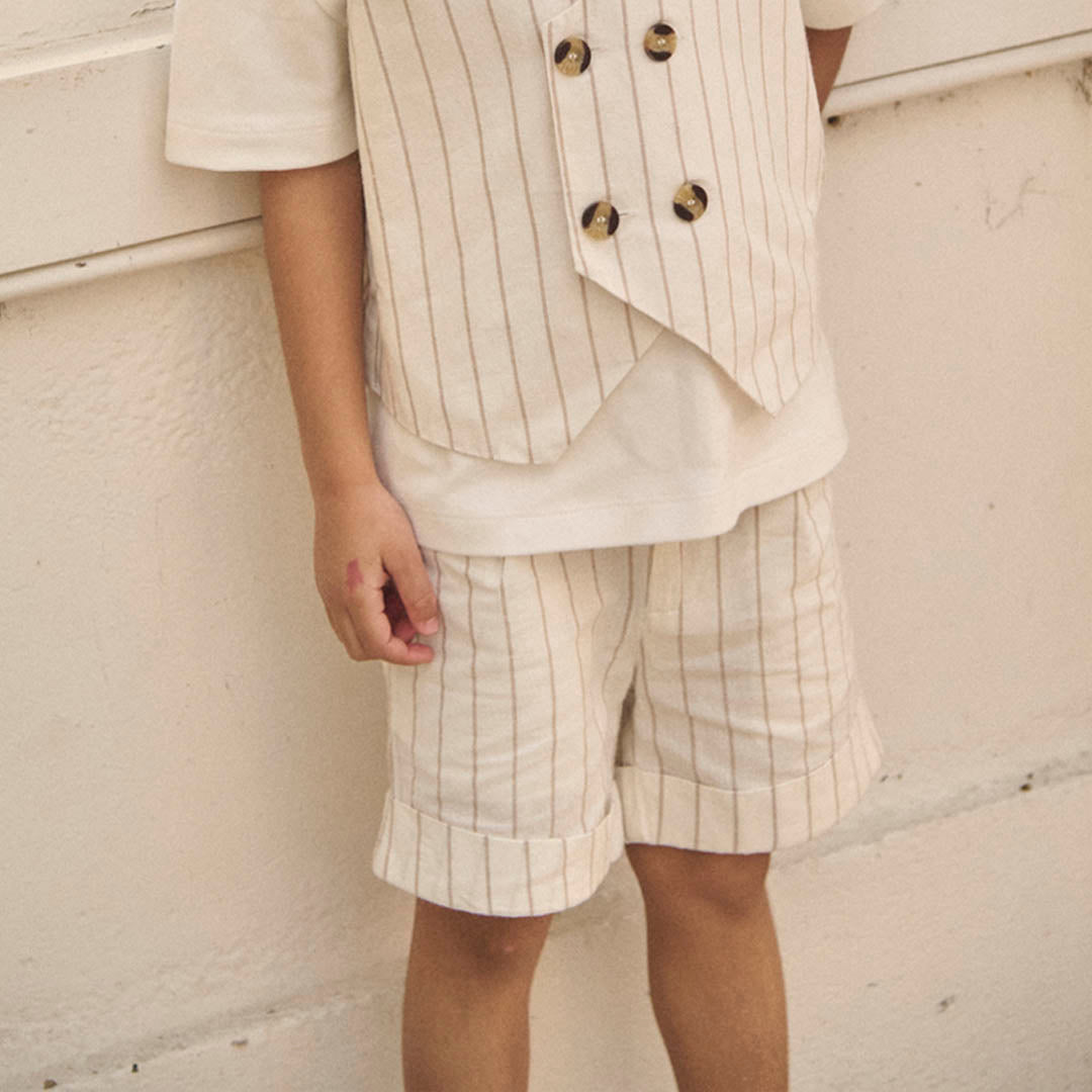 Jake Turn Up Stripe Suit Short