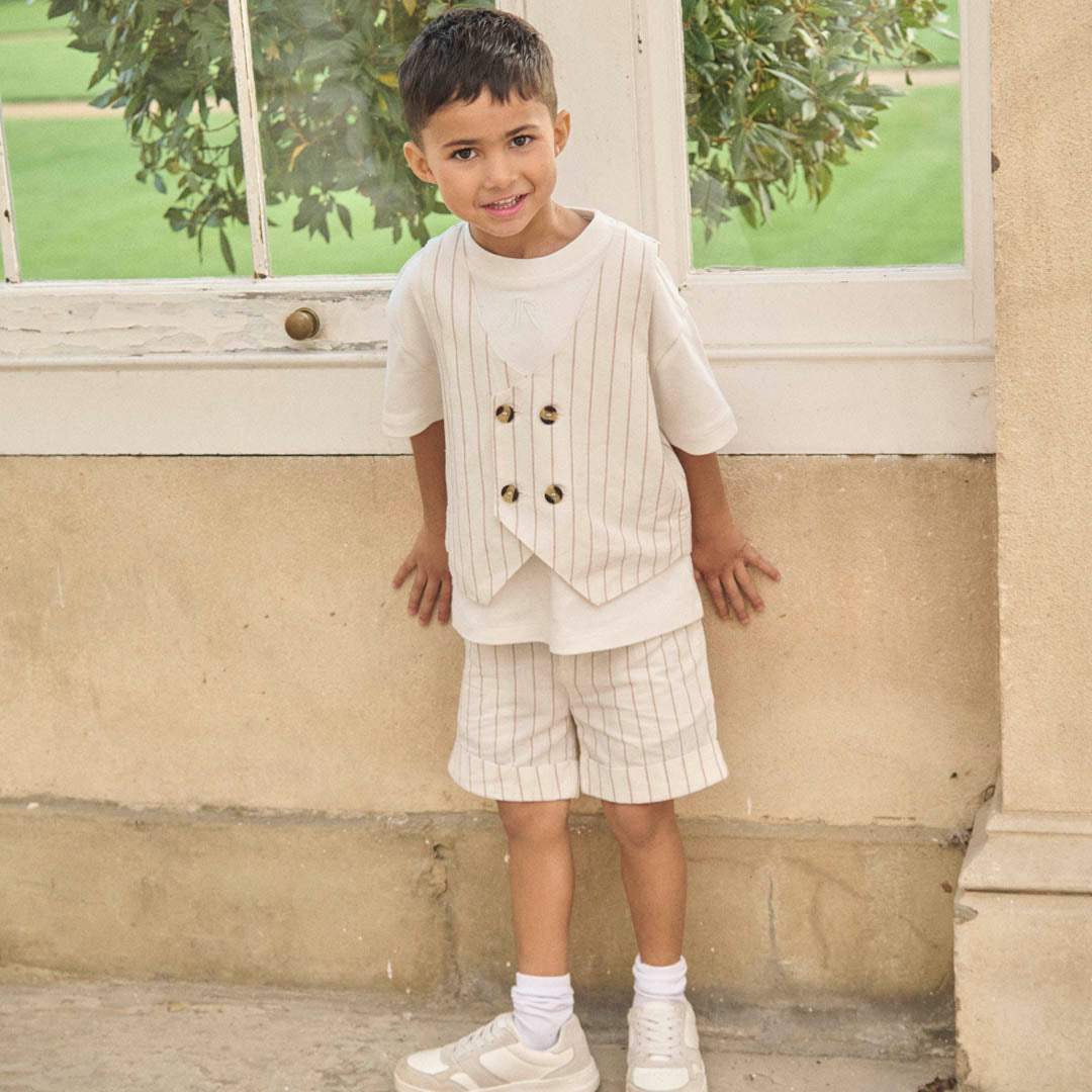 Jake Turn Up Stripe Suit Short