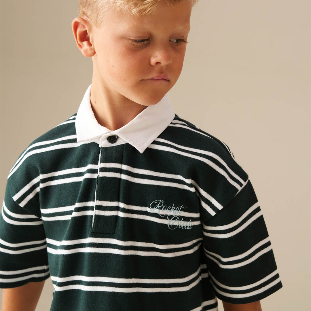 Rudy Textured Striped Boxy Rugby