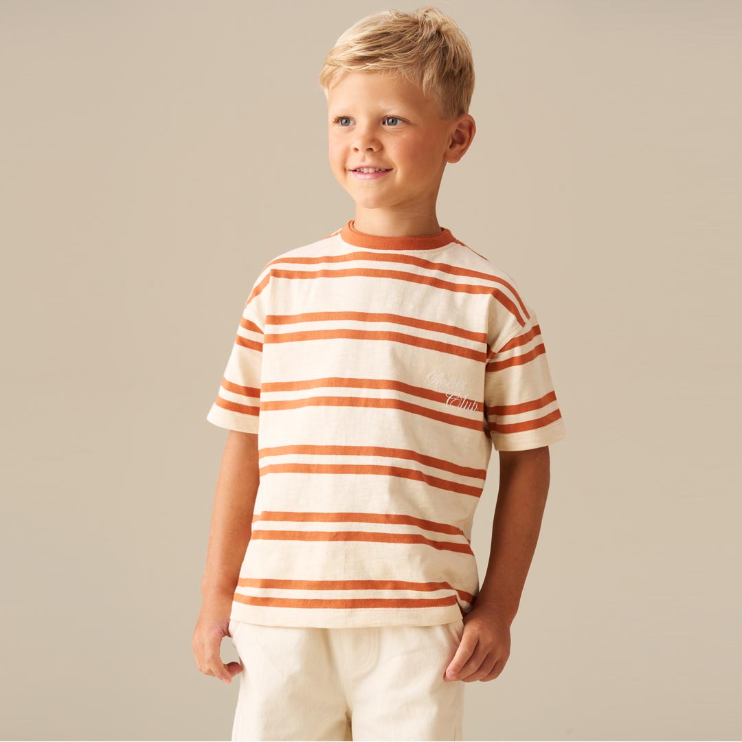 Theo Stripe Textured T Shirt