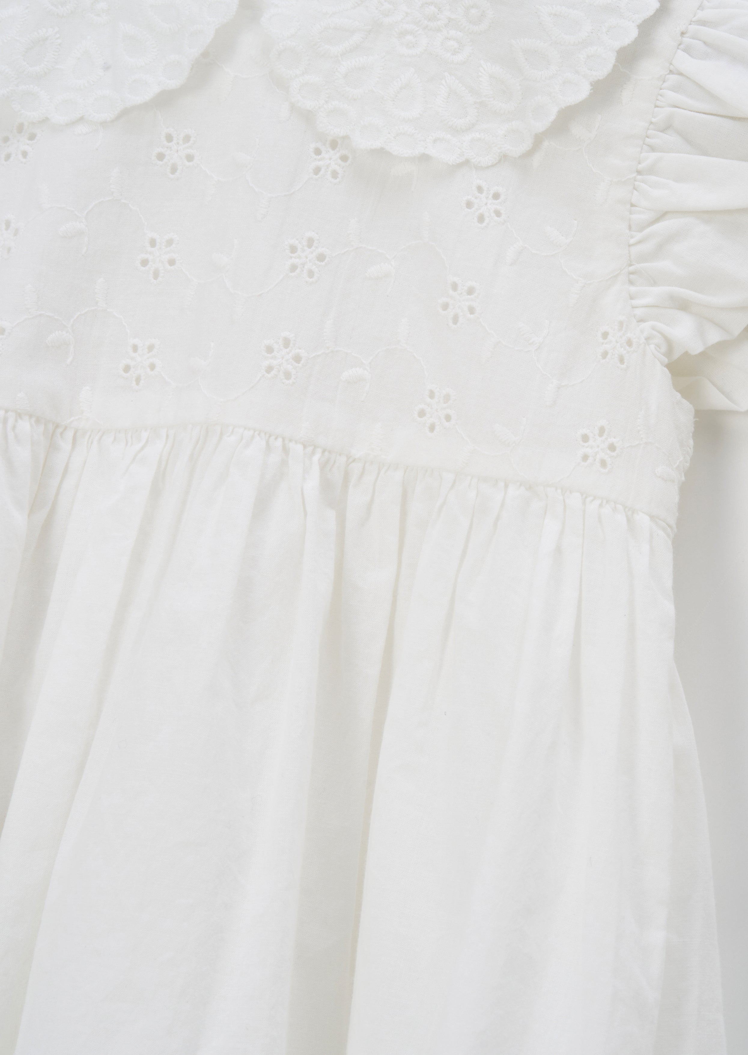 Molly Ivory Embroidered Collar Dress