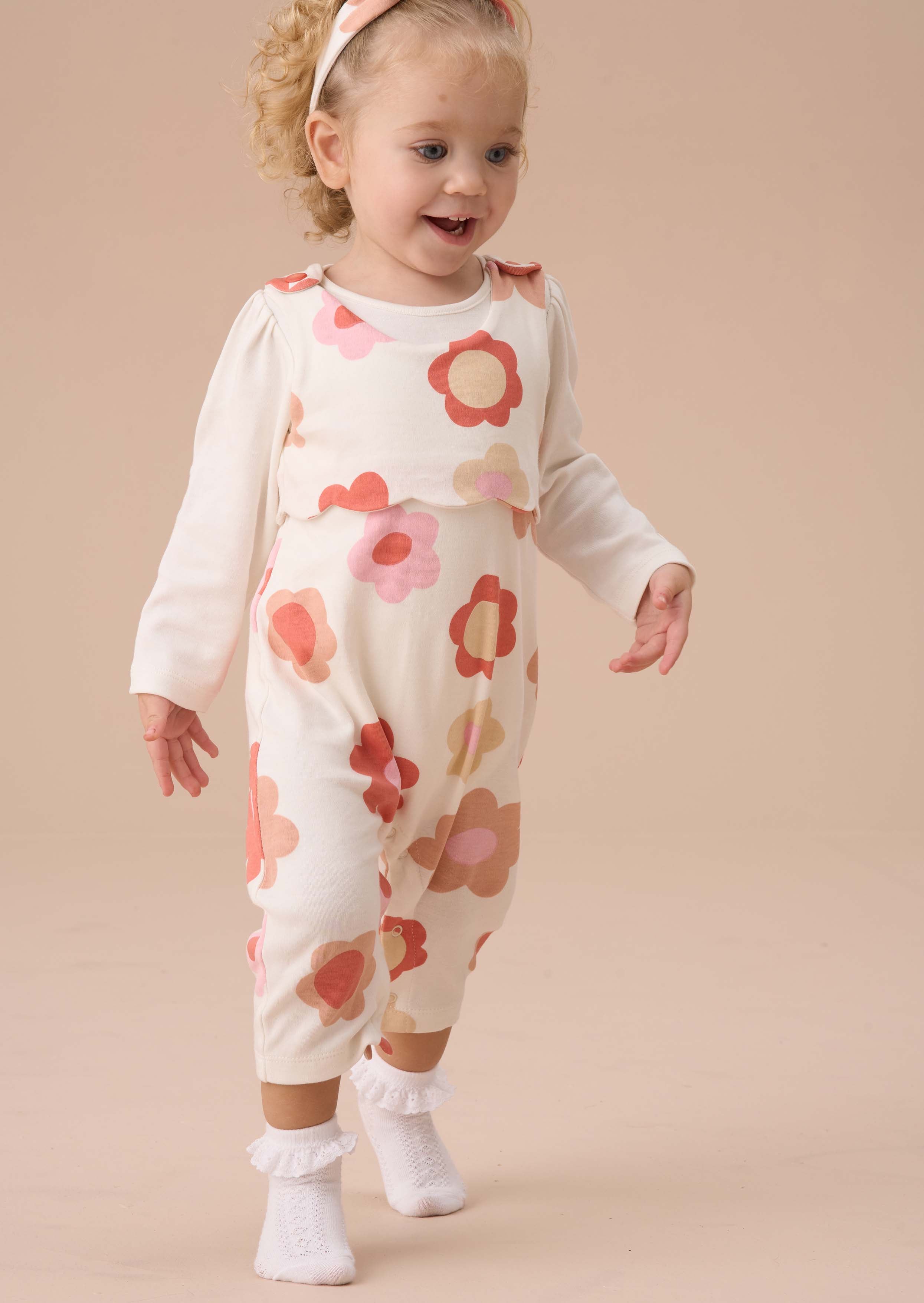 Baby Girl Pink Flower Printed Set