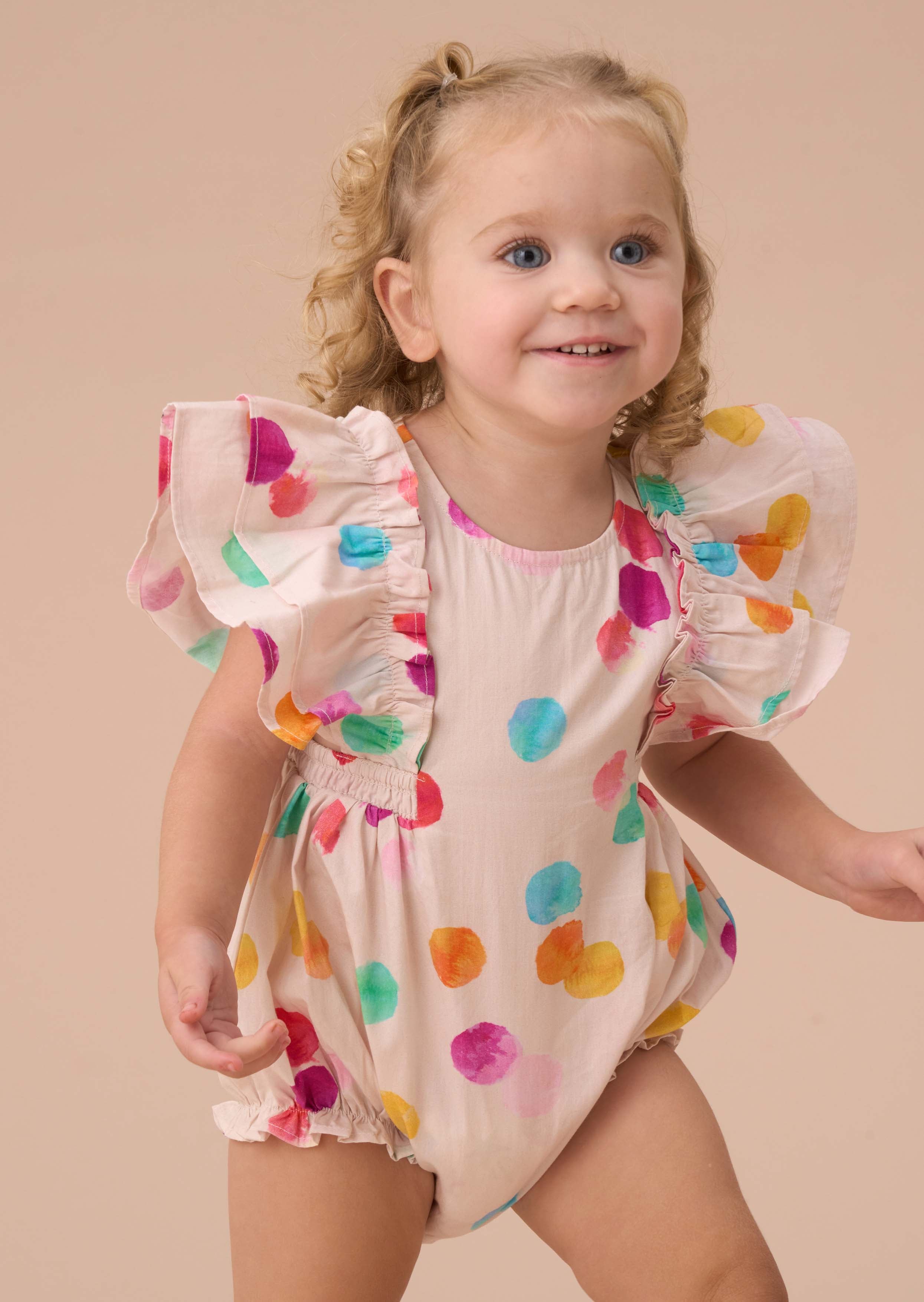 Online Baby Girl Multi Rainbow Spot Romper