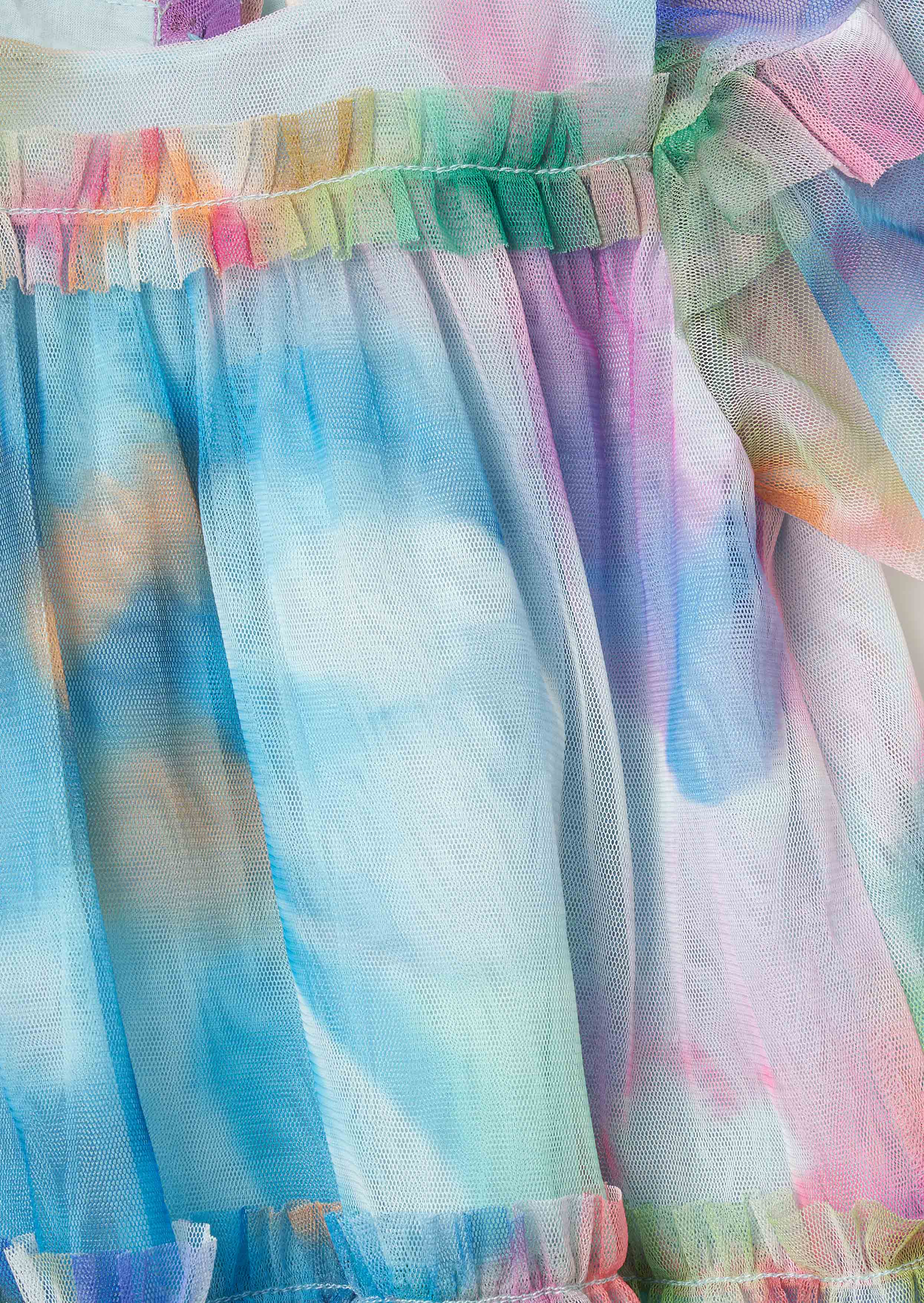 Buy Girl Multi Print Mesh Dress And Bloomer